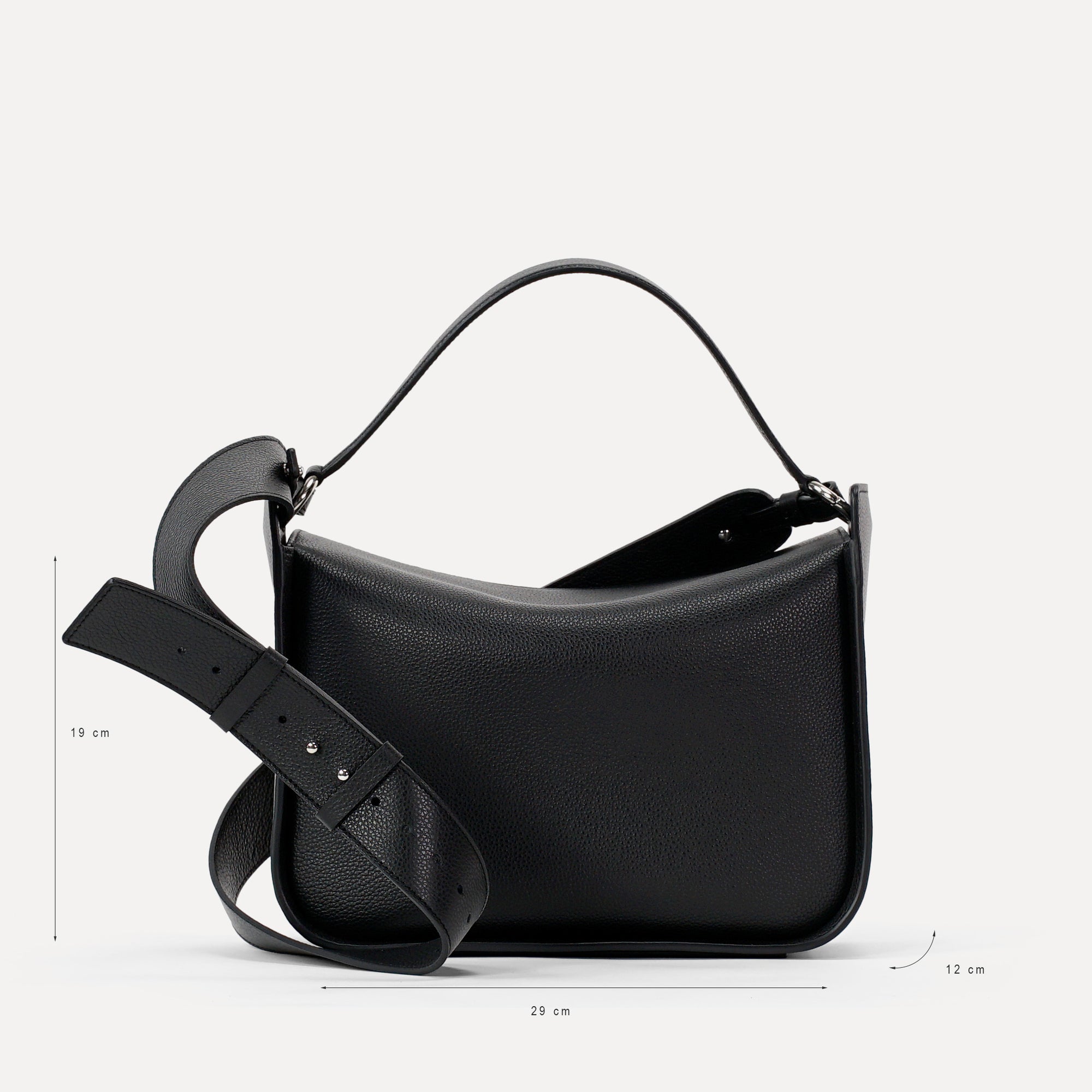 Toujours Maxi Bag, Textured Leather, Black &amp; Red Accents