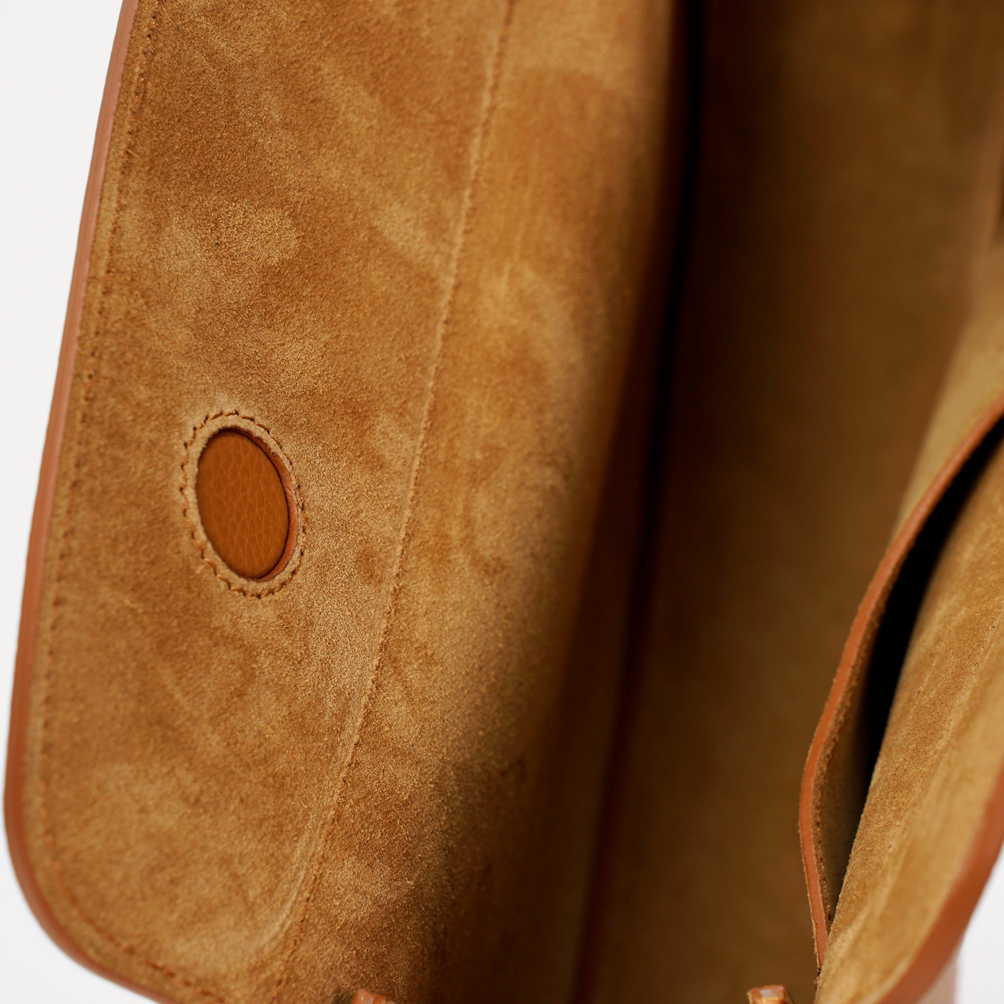 Maxi Demoiselle Bag, Textured Leather, Caramel