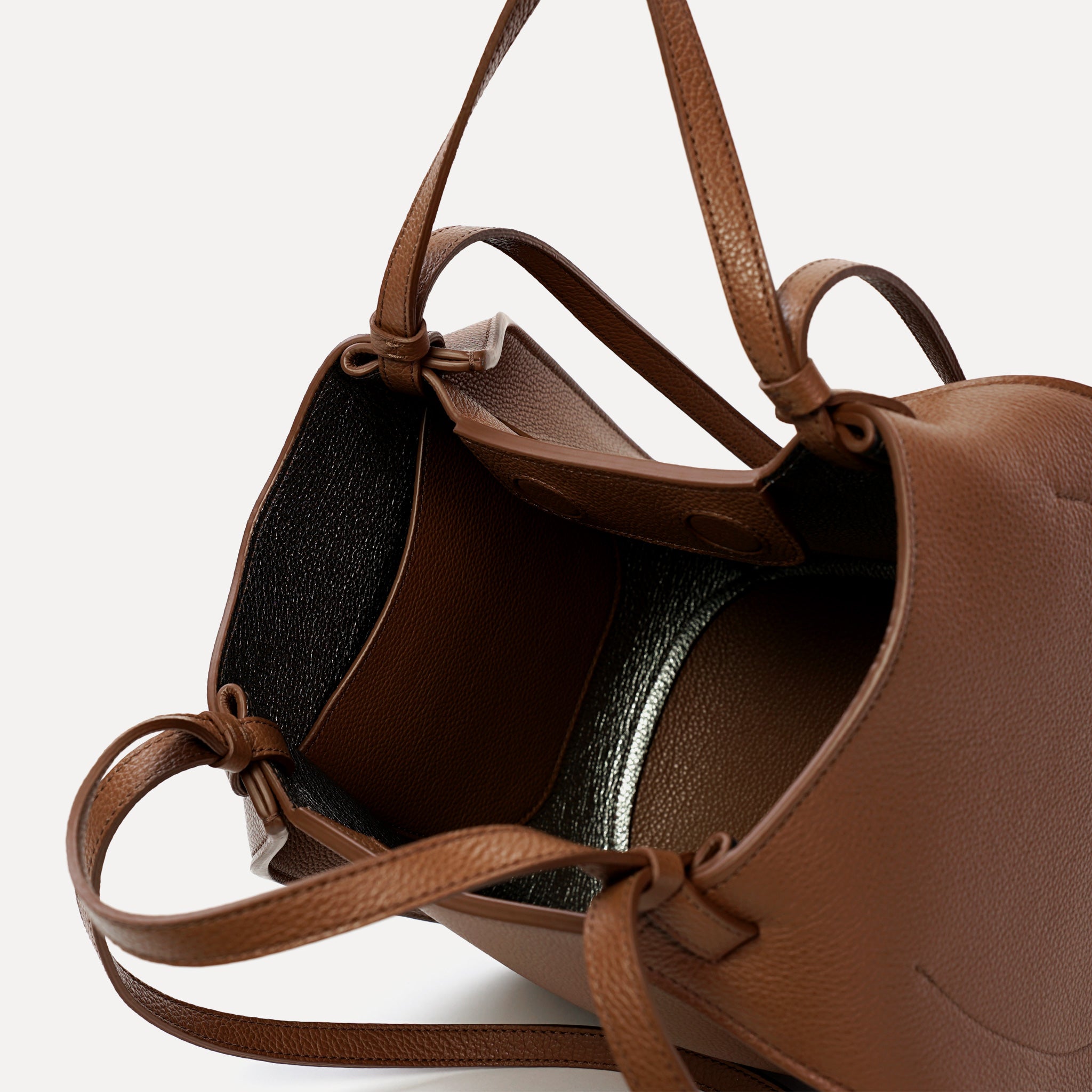 Amarante Bag, Textured Leather, Hazelnut
