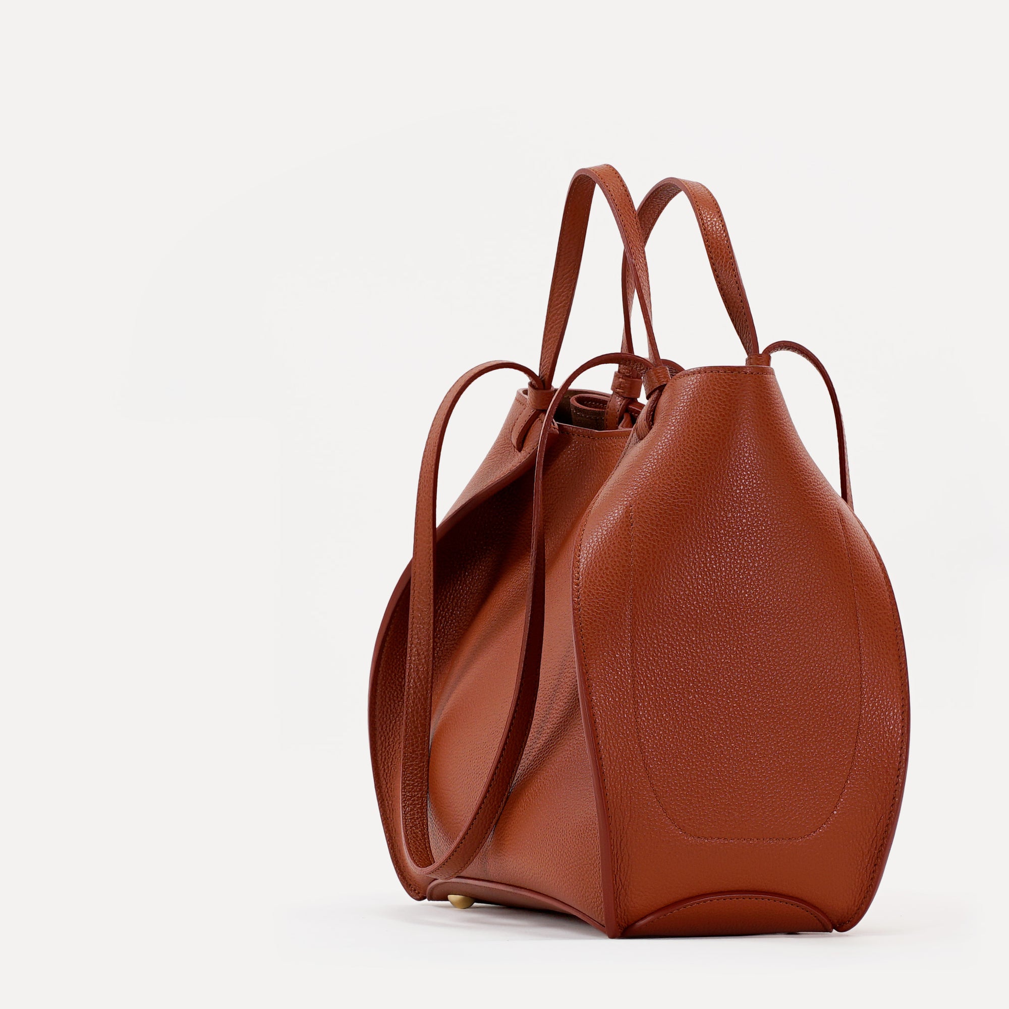 Amarante Bureau Bag, Textured Leather, Rust