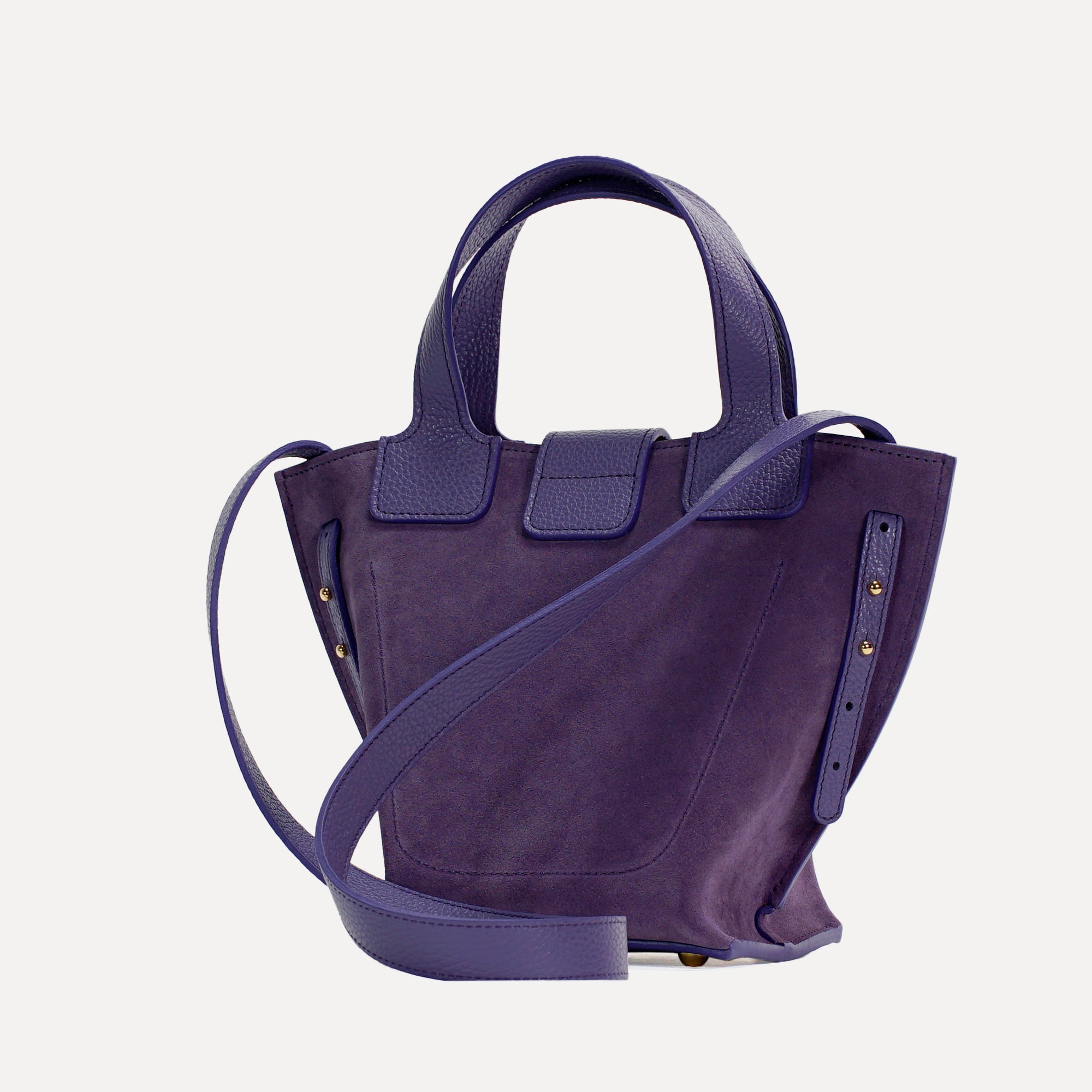 Caprice Bag, Textured Leather, Color Dark Chocolate