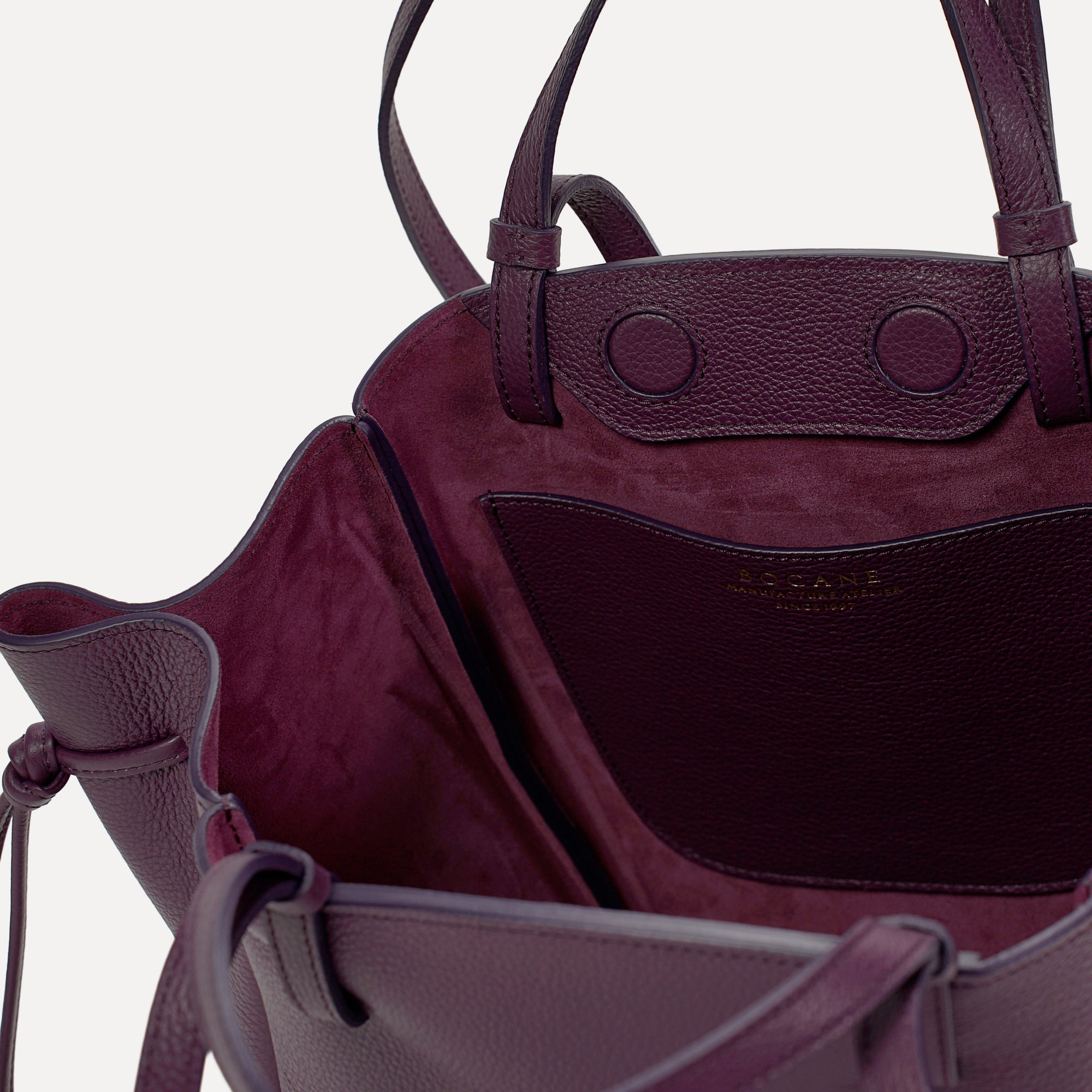 Voulez-Vous Midi Bag, Textured Leather, Burgundy-Purple