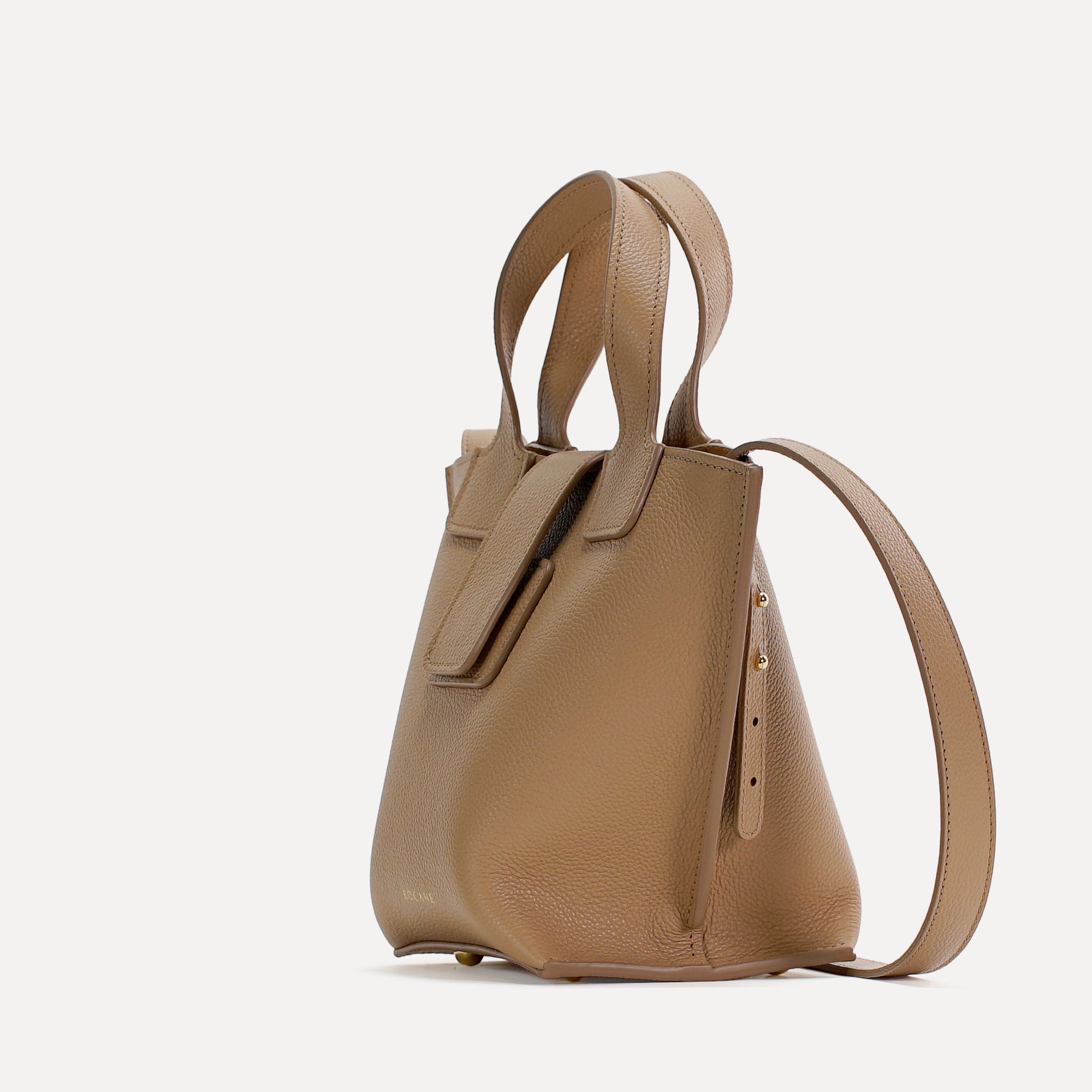 Caprice Bag, Textured Leather, Cappuccino Color