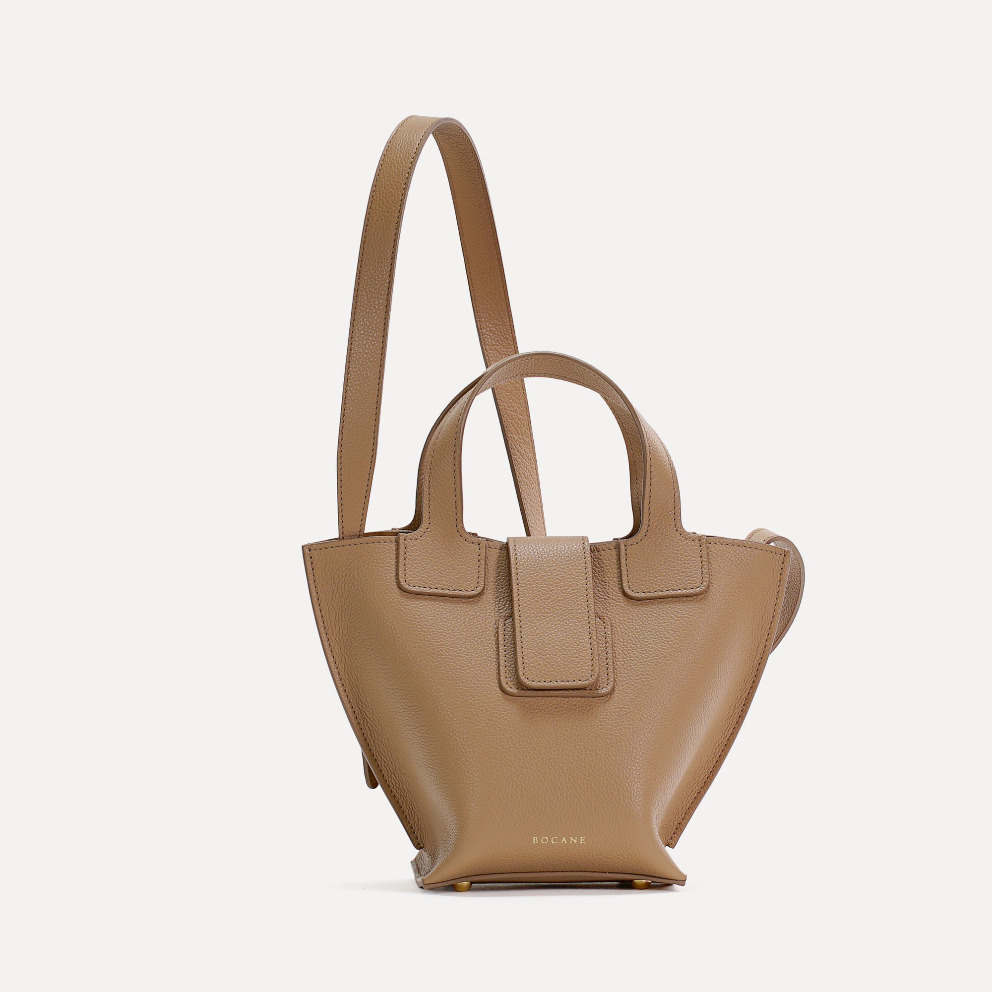 Caprice Bag, Textured Leather, Cappuccino Color