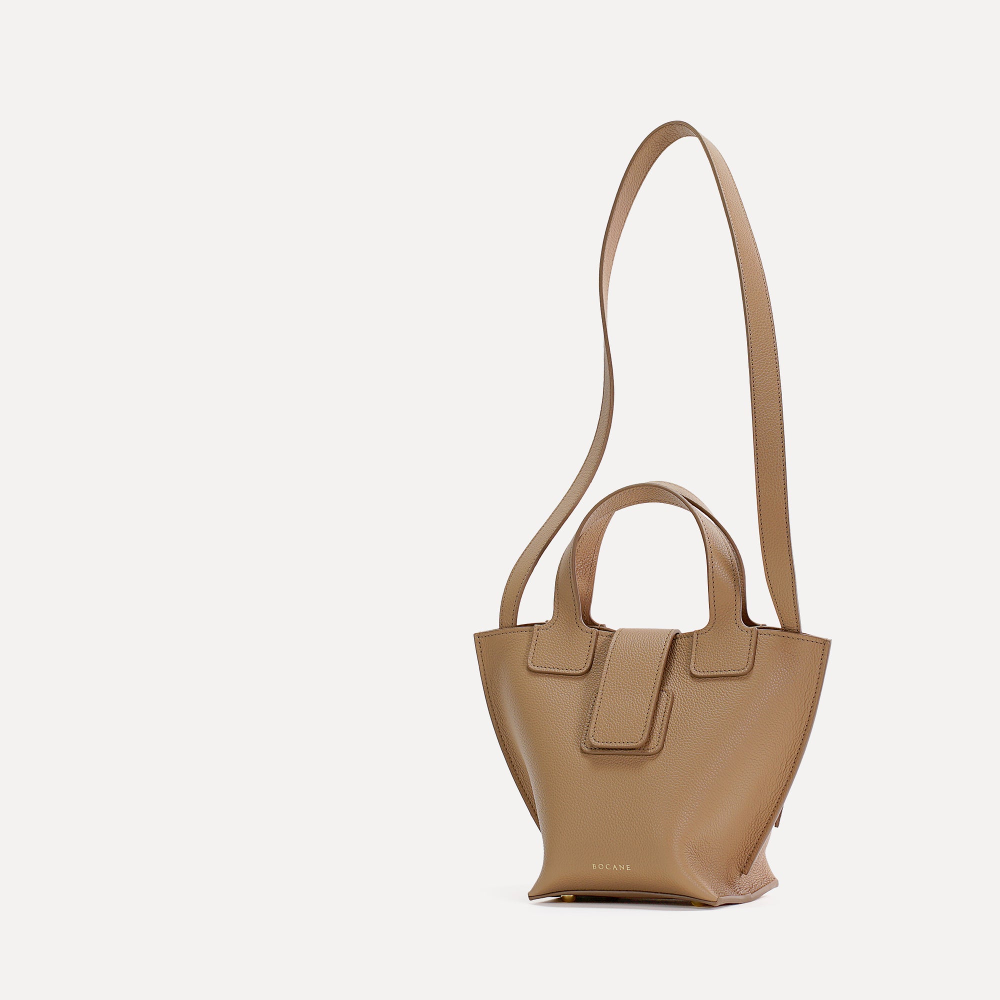 Caprice Bag, Textured Leather, Cappuccino Color