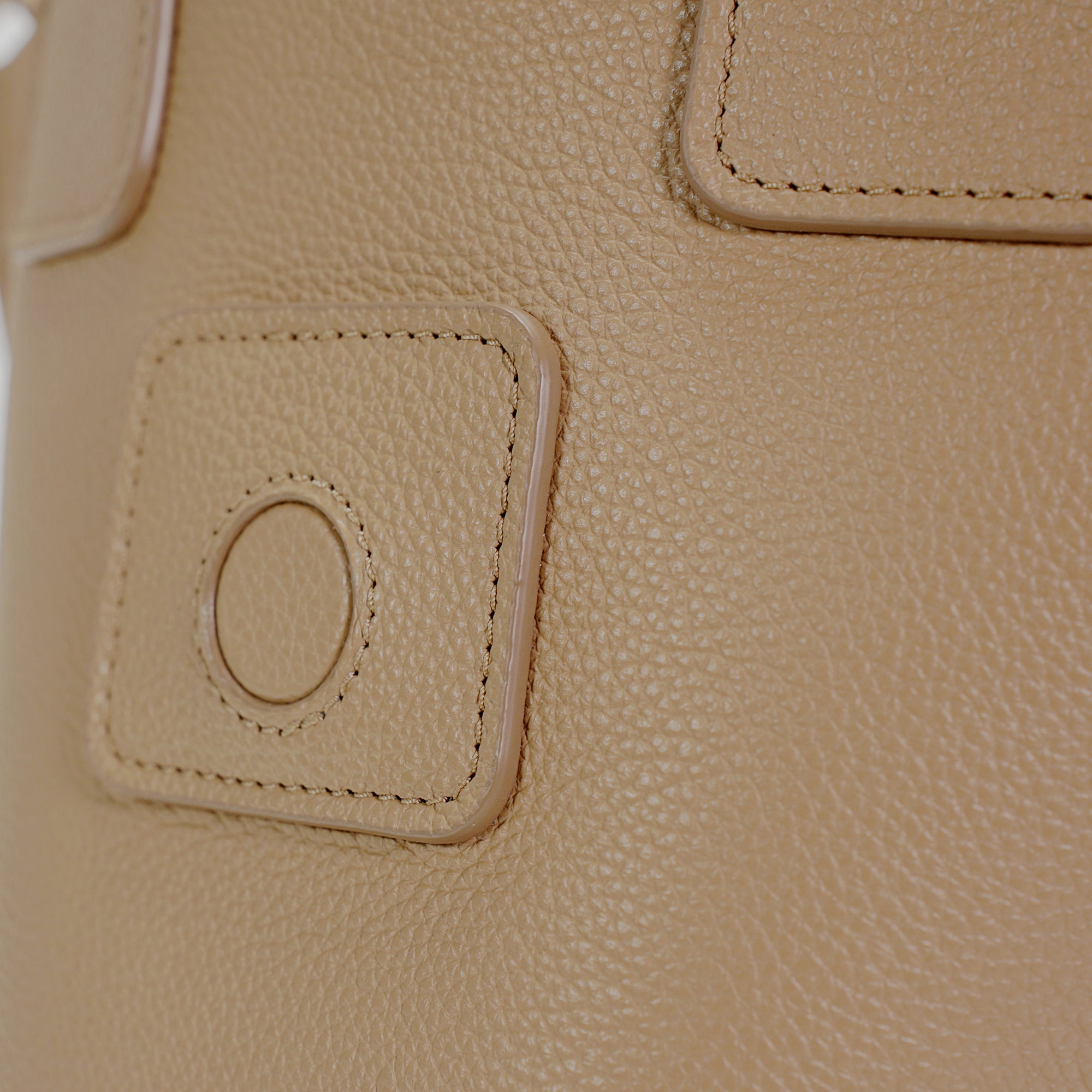 Caprice Bag, Textured Leather, Cappuccino Color