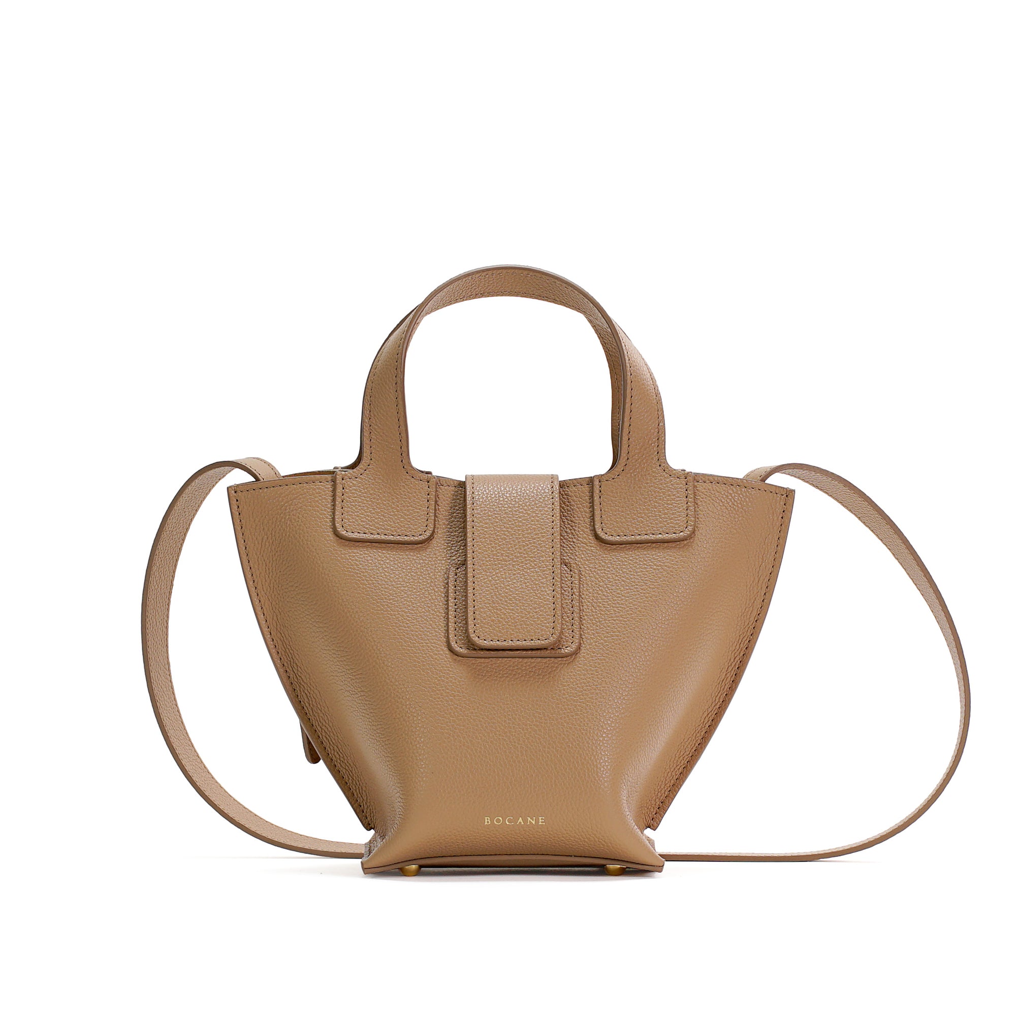 Caprice Bag, Textured Leather, Cappuccino Color