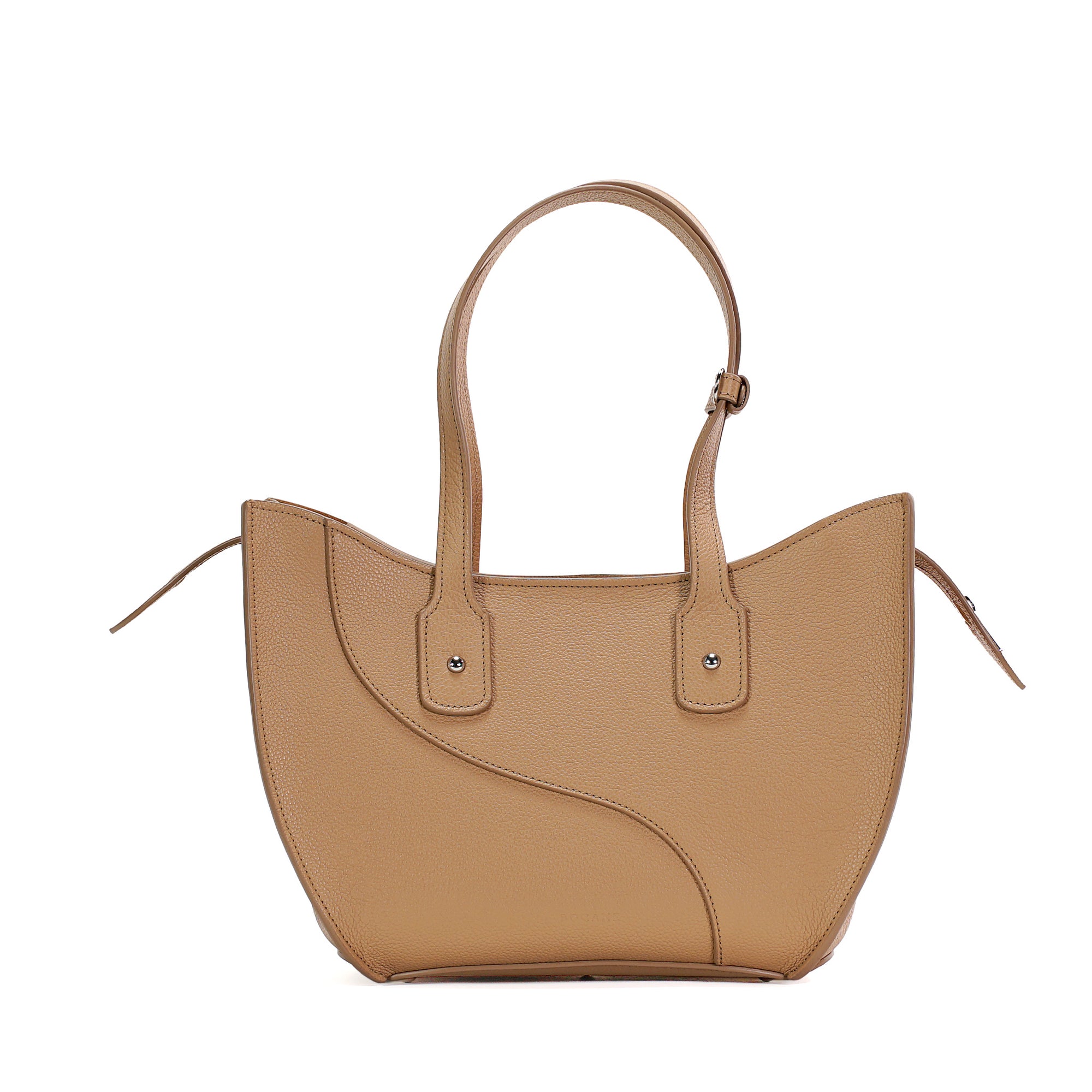 Ether Midi Bag, Textured Leather, Cappuccino