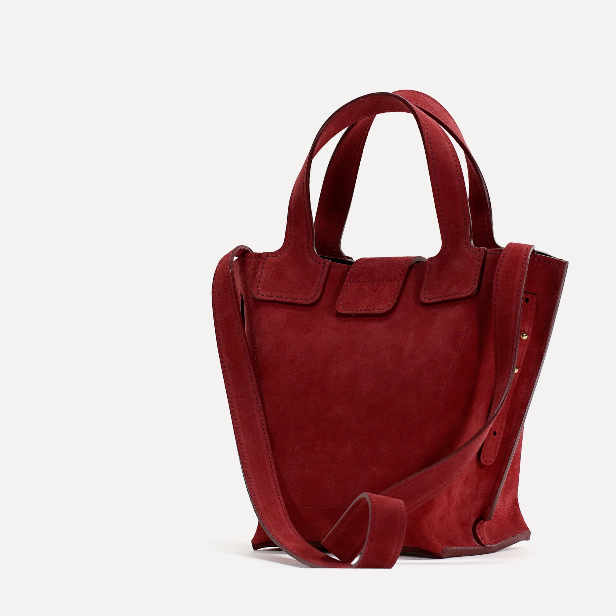 Caprice Bag, Suede, Scarlet Red Leather