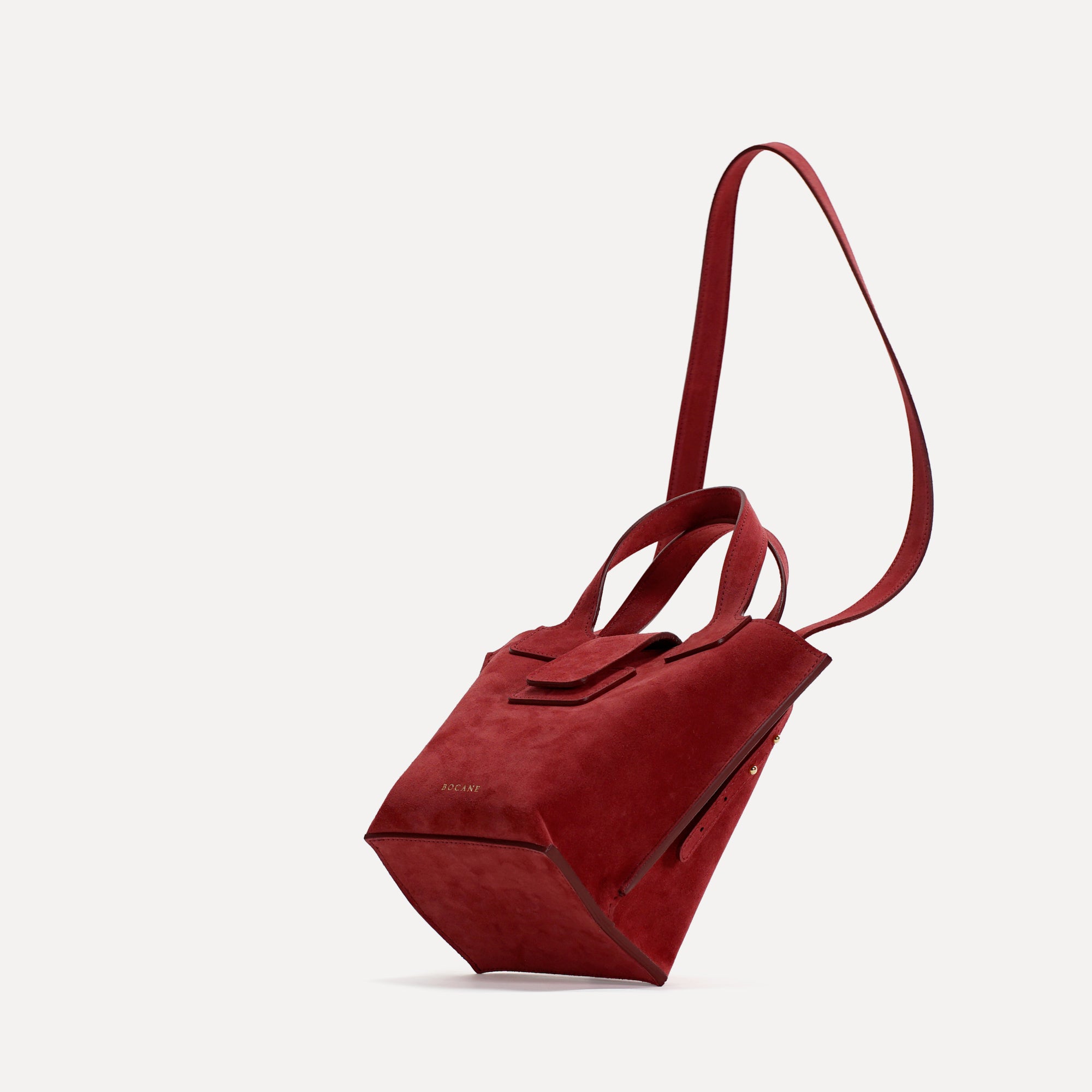 Caprice Bag, Suede, Scarlet Red Leather