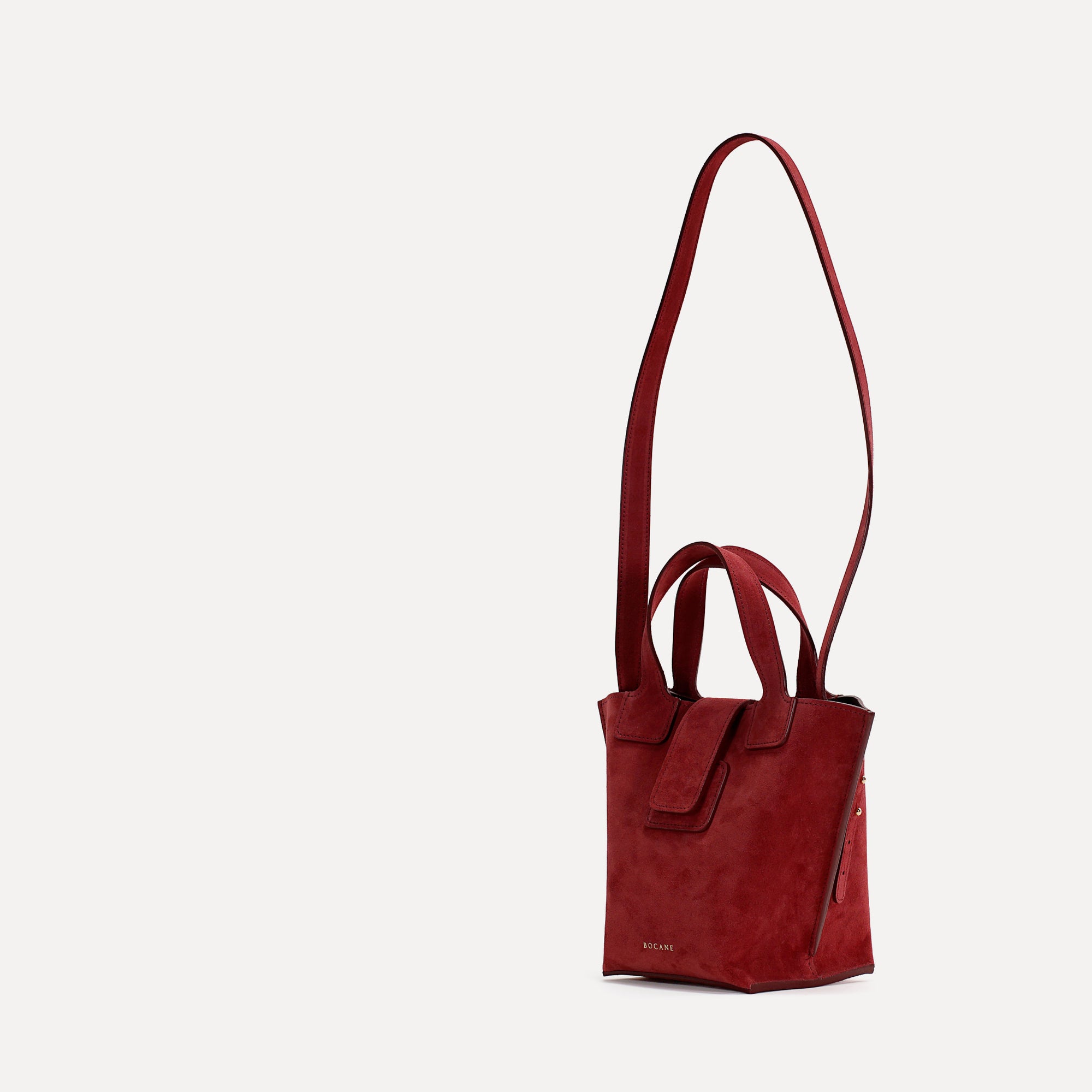 Caprice Bag, Suede, Scarlet Red Leather