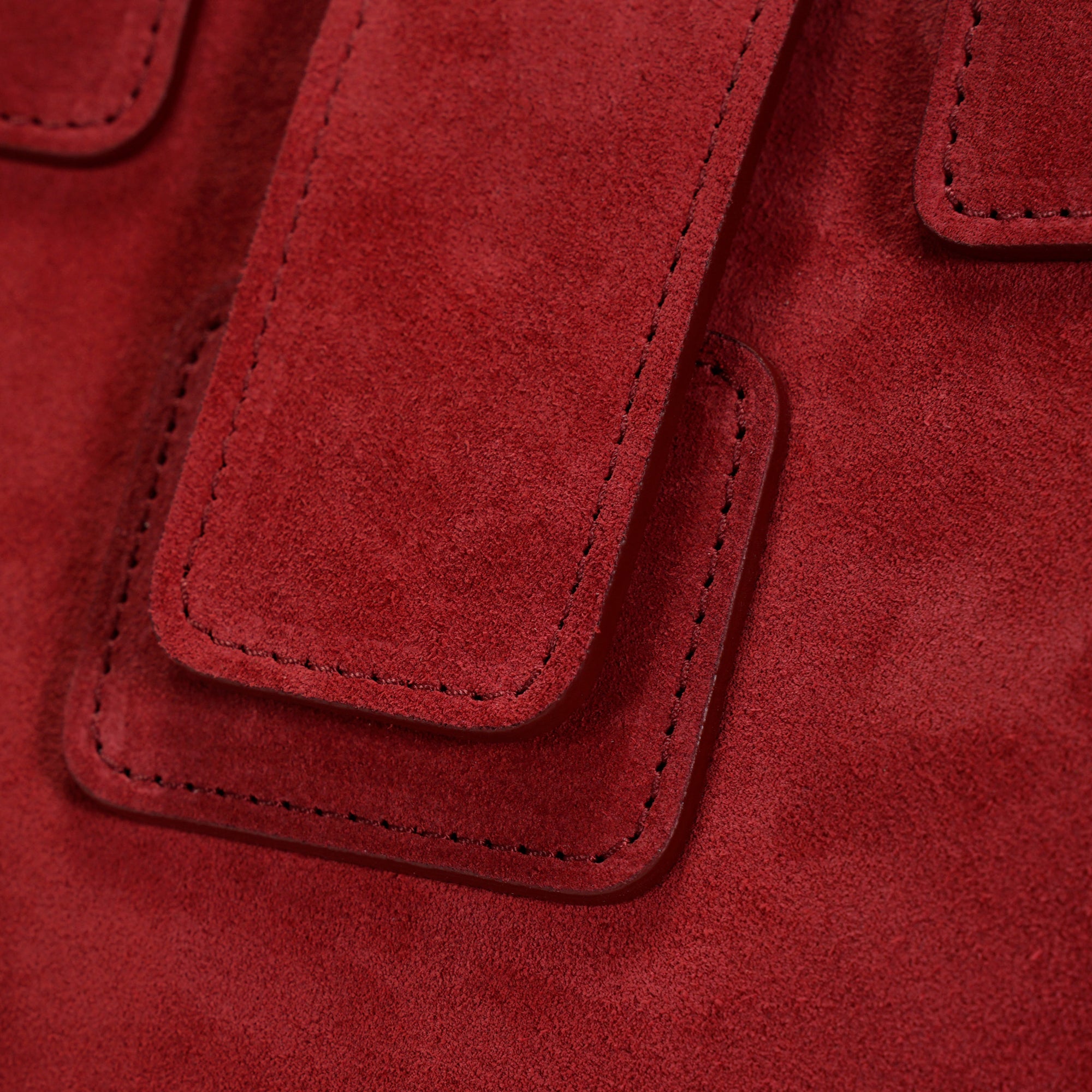 Caprice Bag, Suede, Scarlet Red Leather