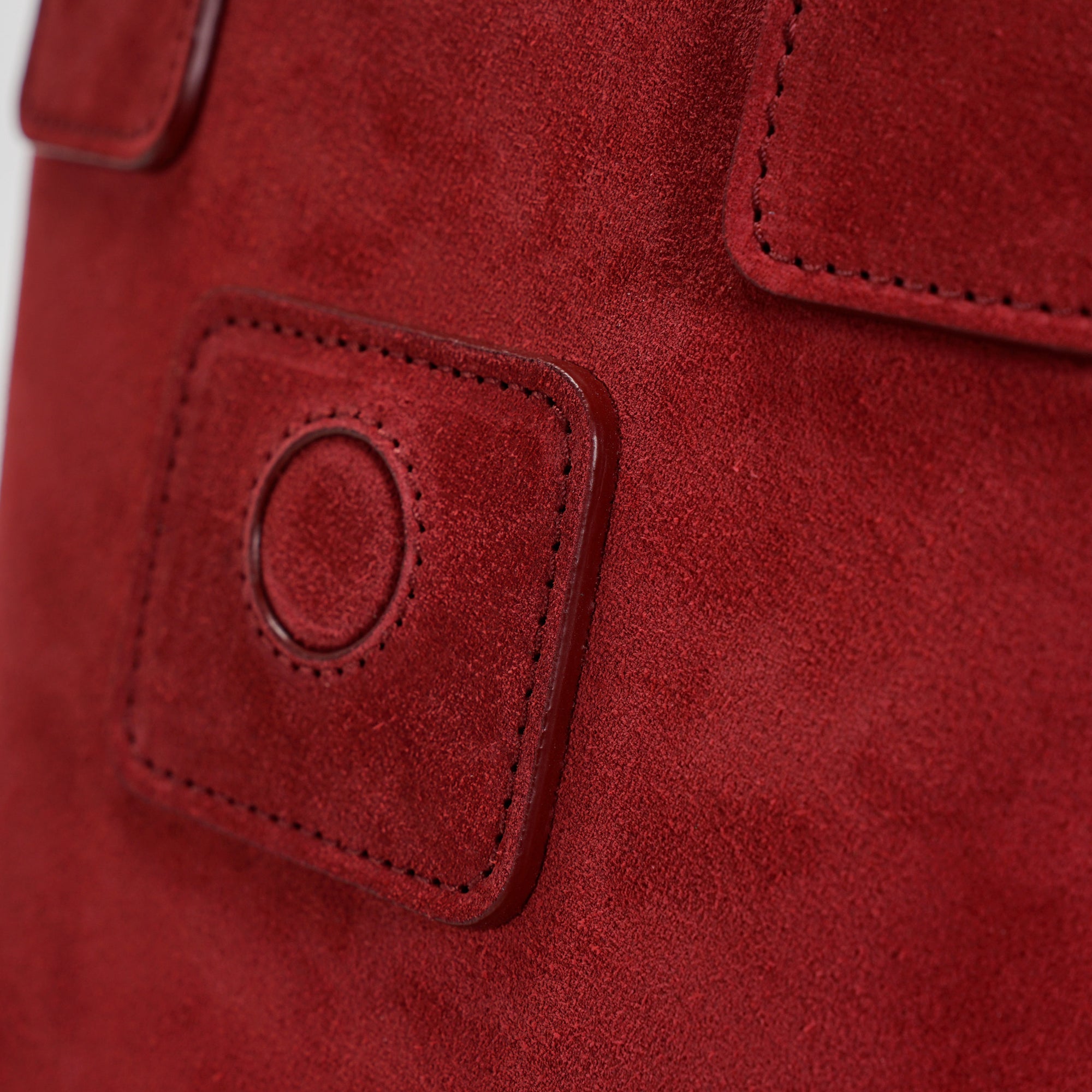 Caprice Bag, Suede, Scarlet Red Leather