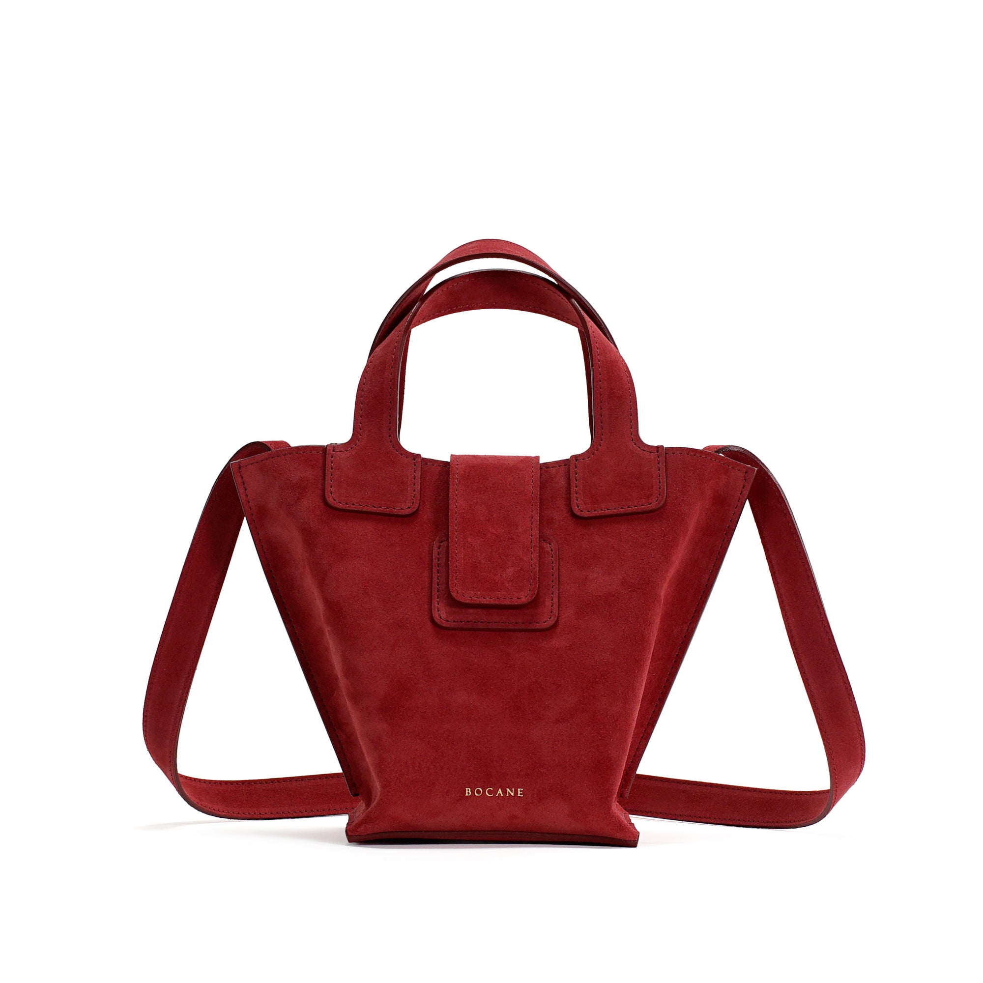 Caprice Bag, Suede, Scarlet Red Leather