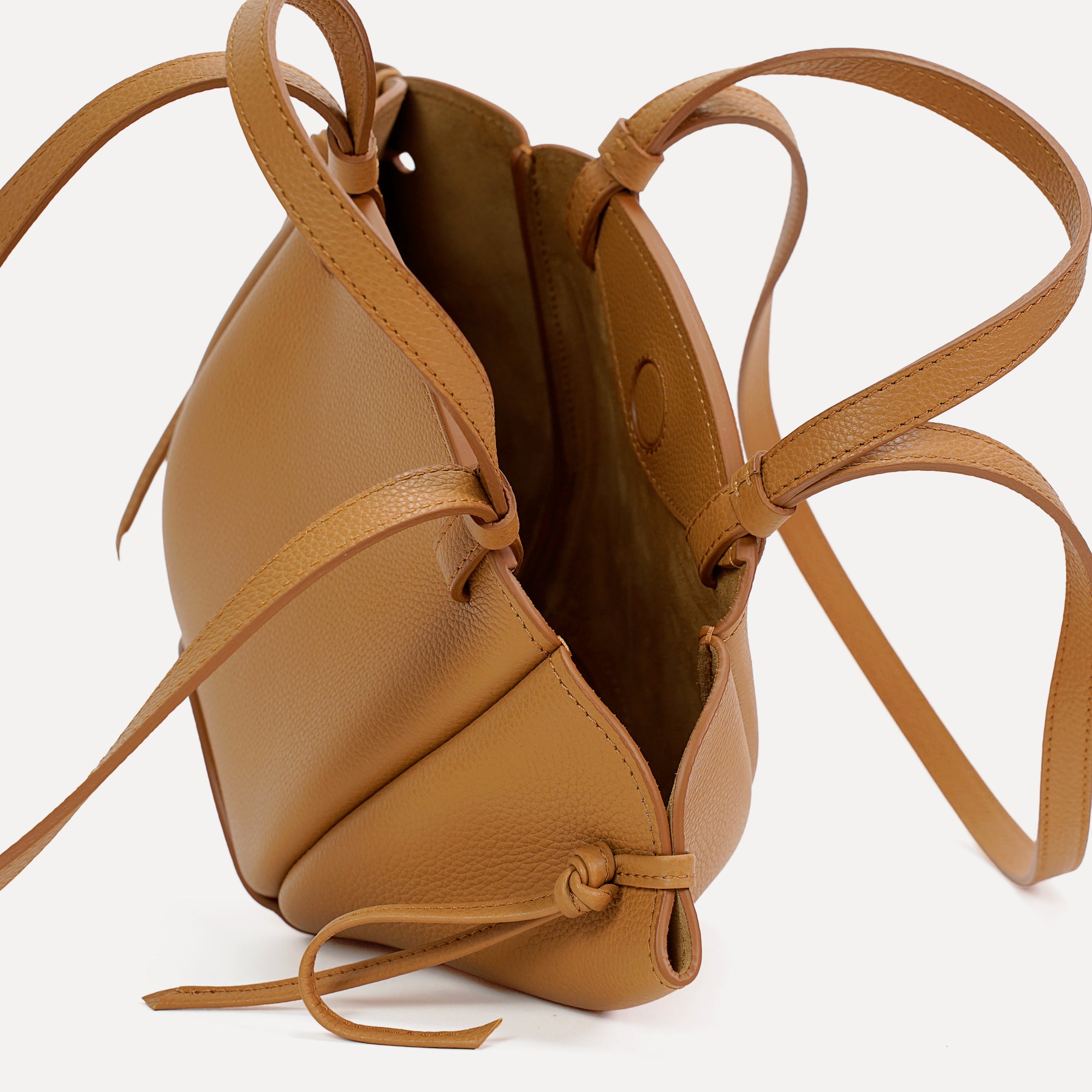 Mini Voulez-Vous Bag, Textured Leather, Caramel Color