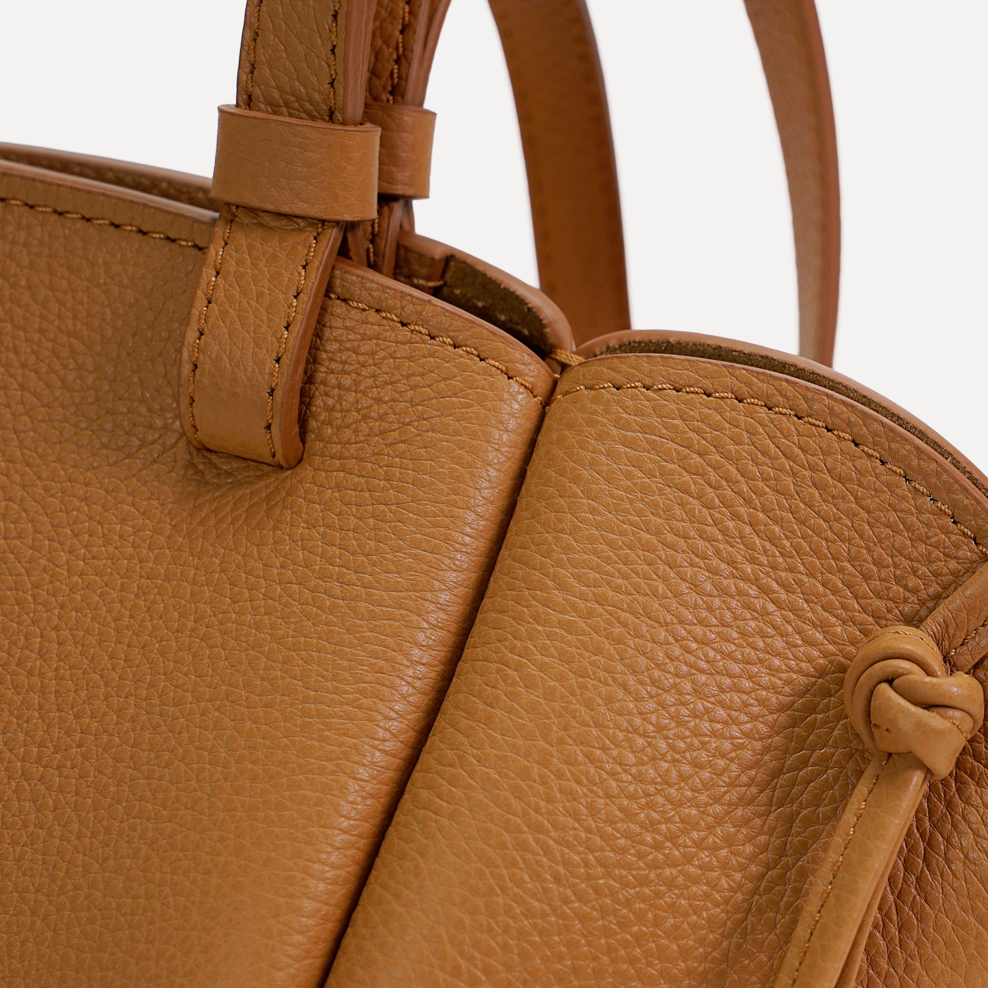 Mini Voulez-Vous Bag, Textured Leather, Caramel Color