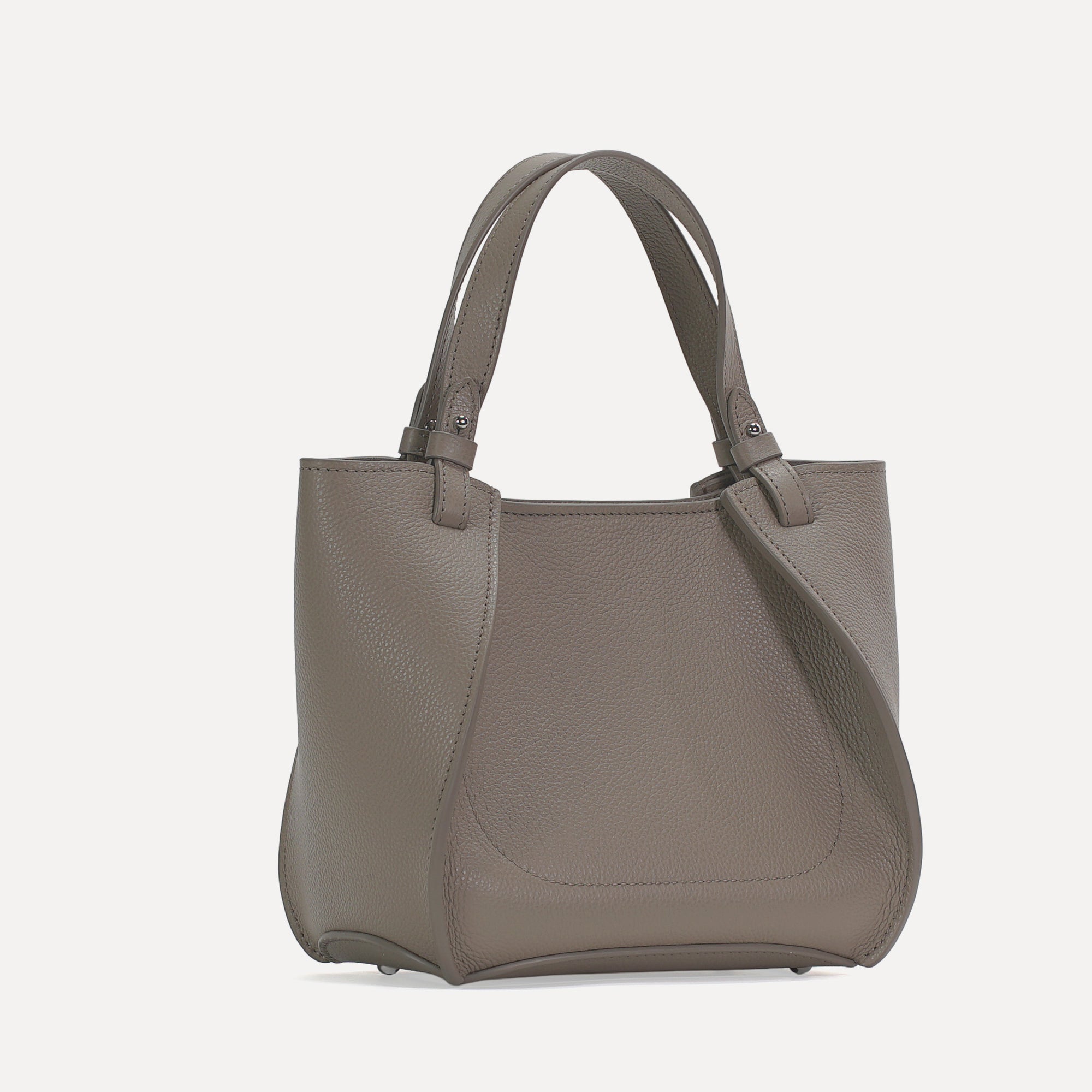 Amarante Bag, Textured Leather, Greige