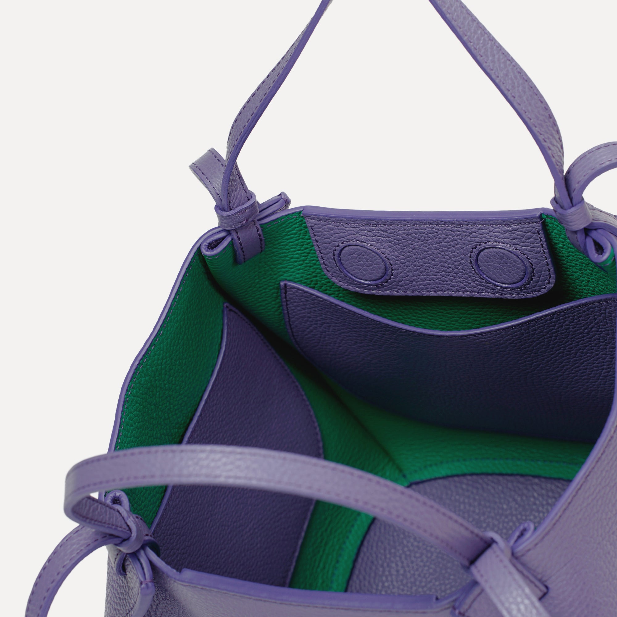 Amarante Bag, Textured Leather, Purple