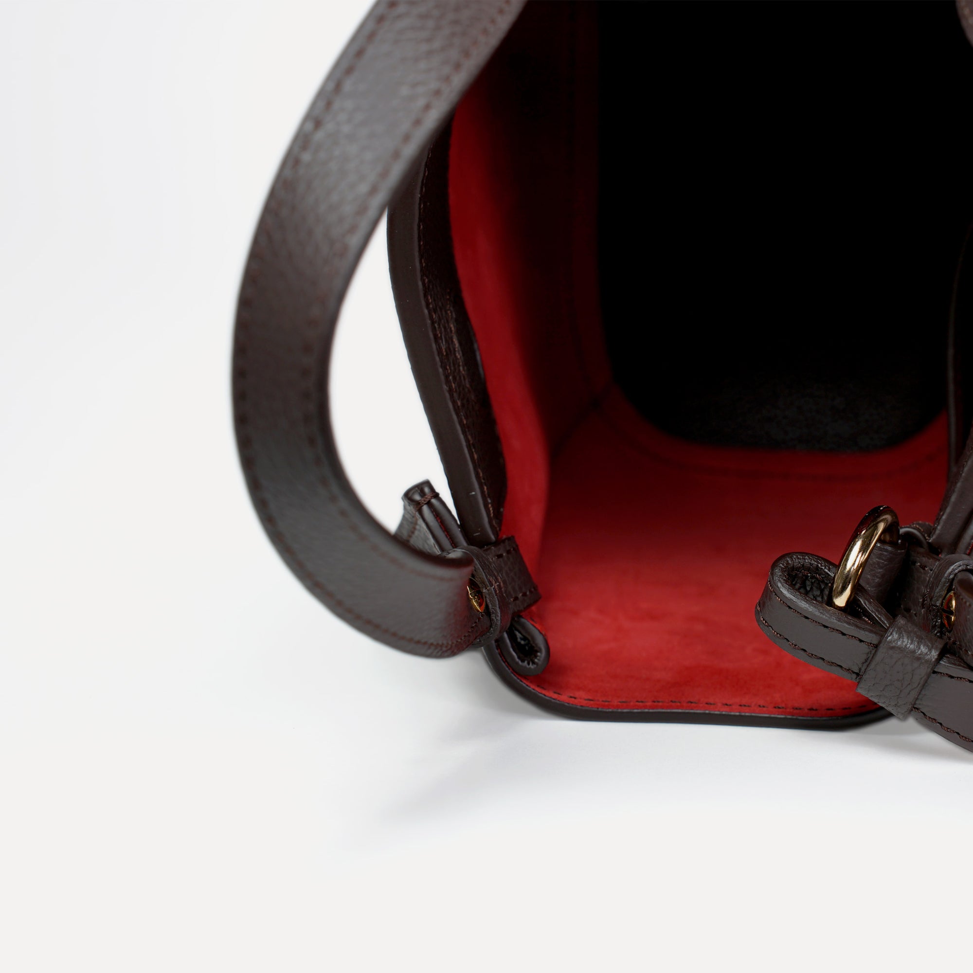 Amarante Bag, Textured Leather, Chocolat Noir