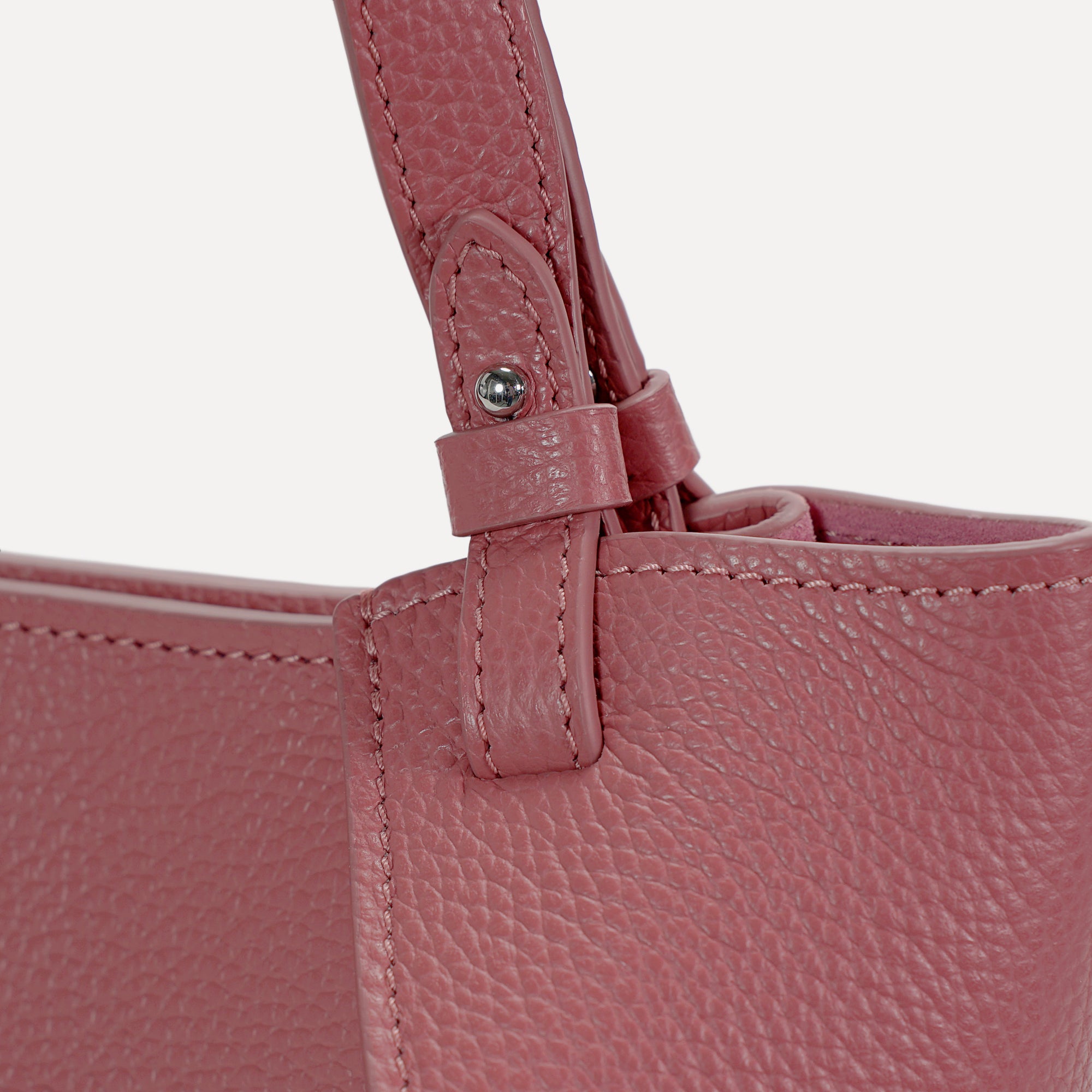 Amarante Mini Bag, Textured Leather, Shamal Pink