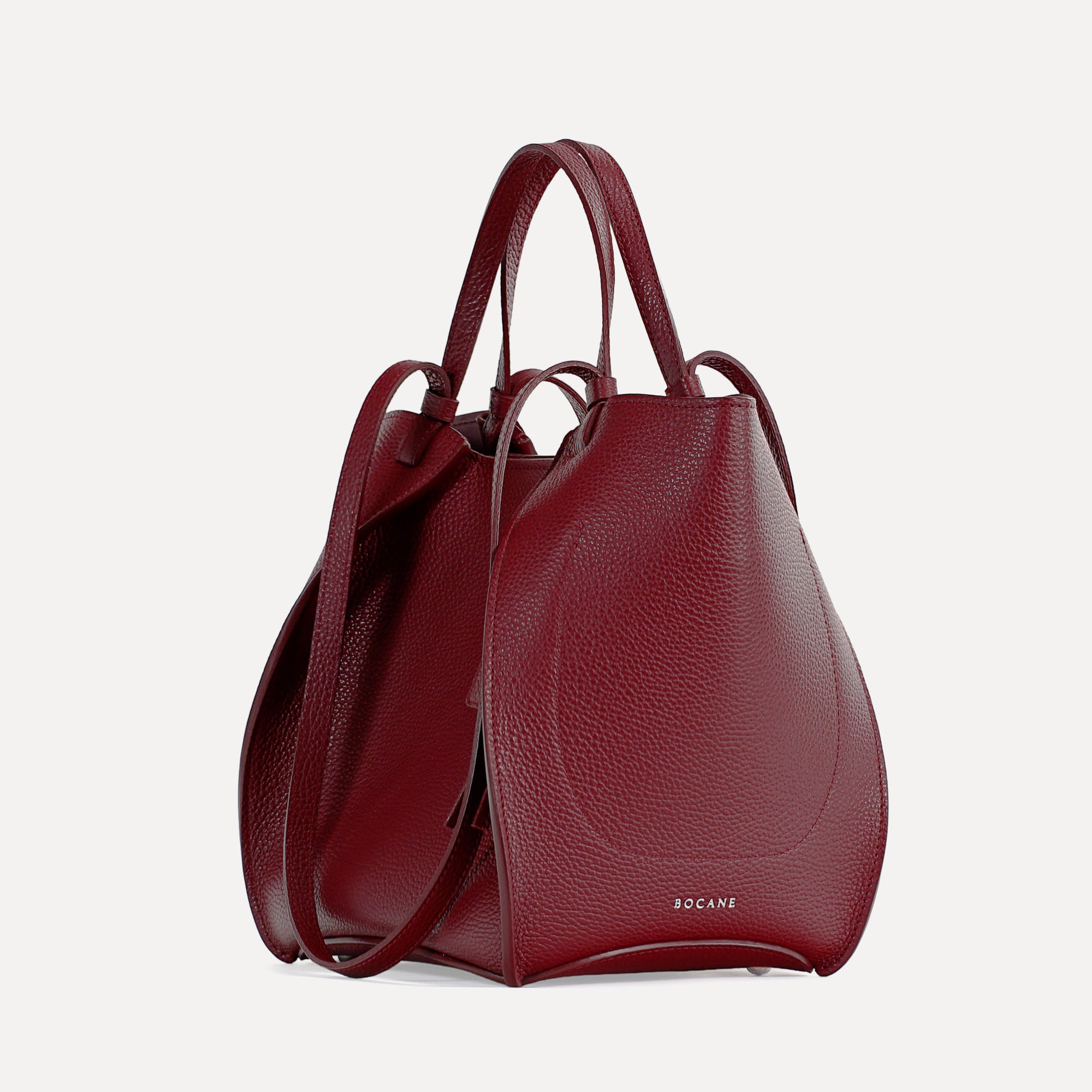 Amarante Bag, Textured Leather, Cranberry Red