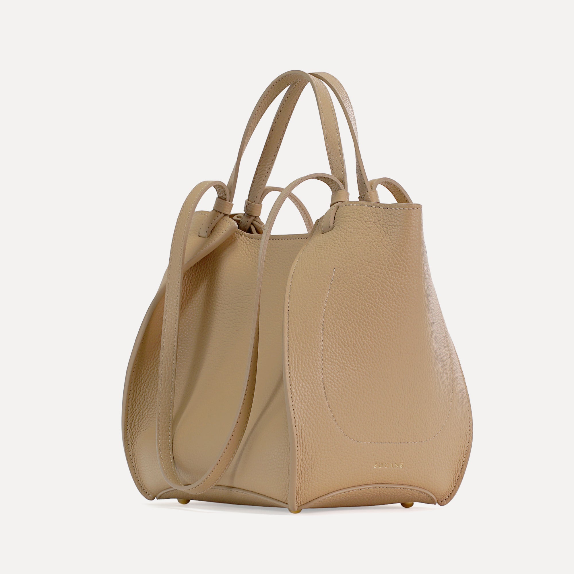 Amarante Bag, Textured Leather, Champagne