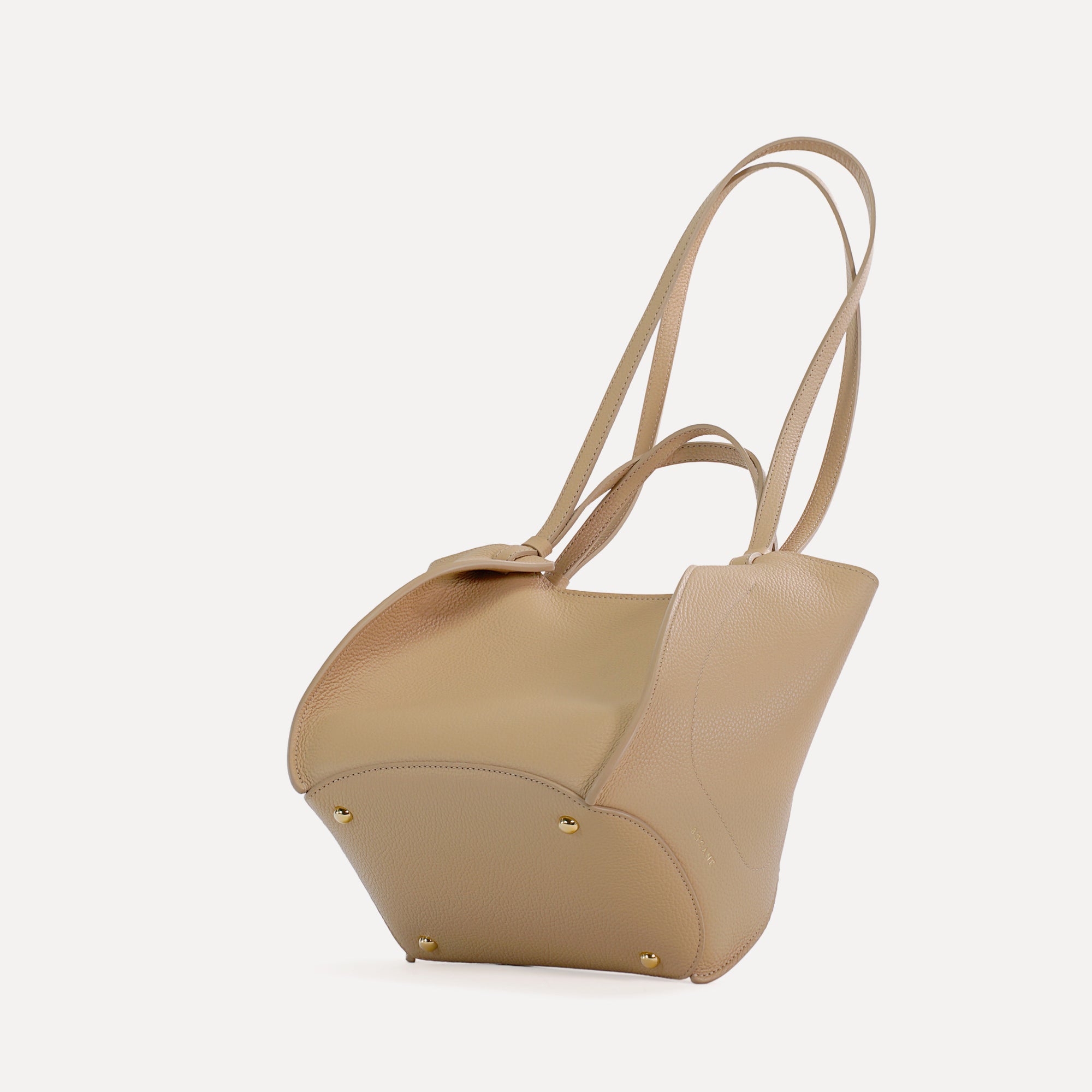 Amarante Bag, Textured Leather, Champagne