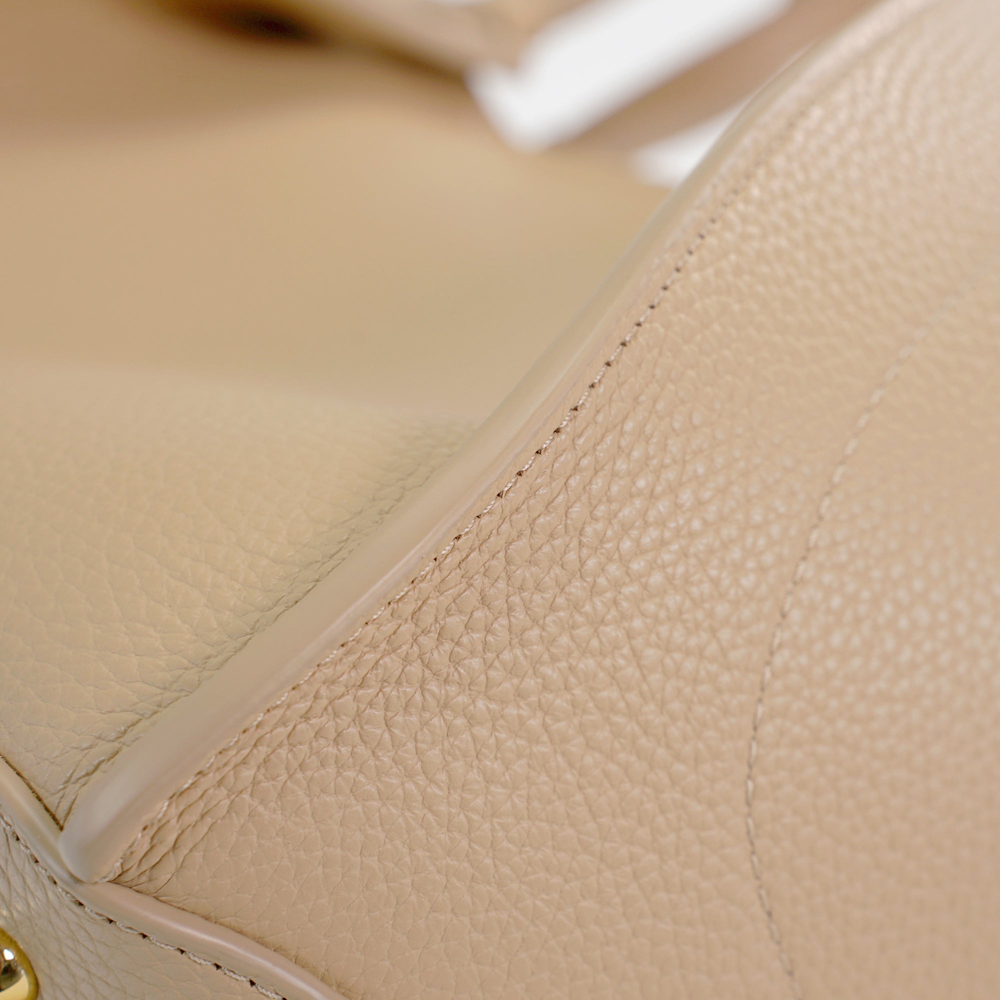 Amarante Bag, Textured Leather, Champagne