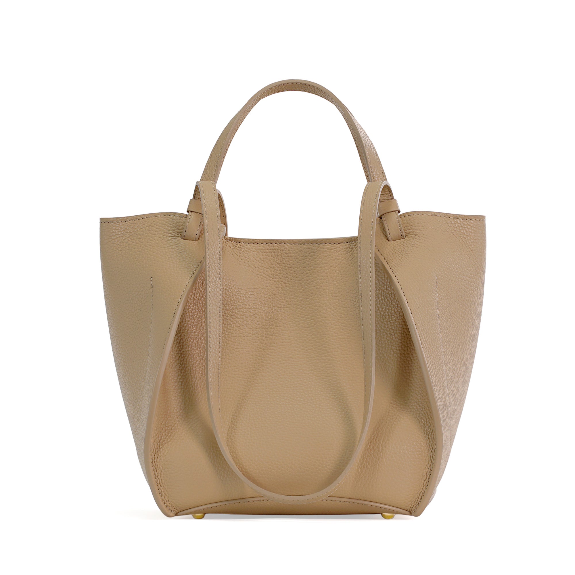 Amarante Bag, Textured Leather, Champagne