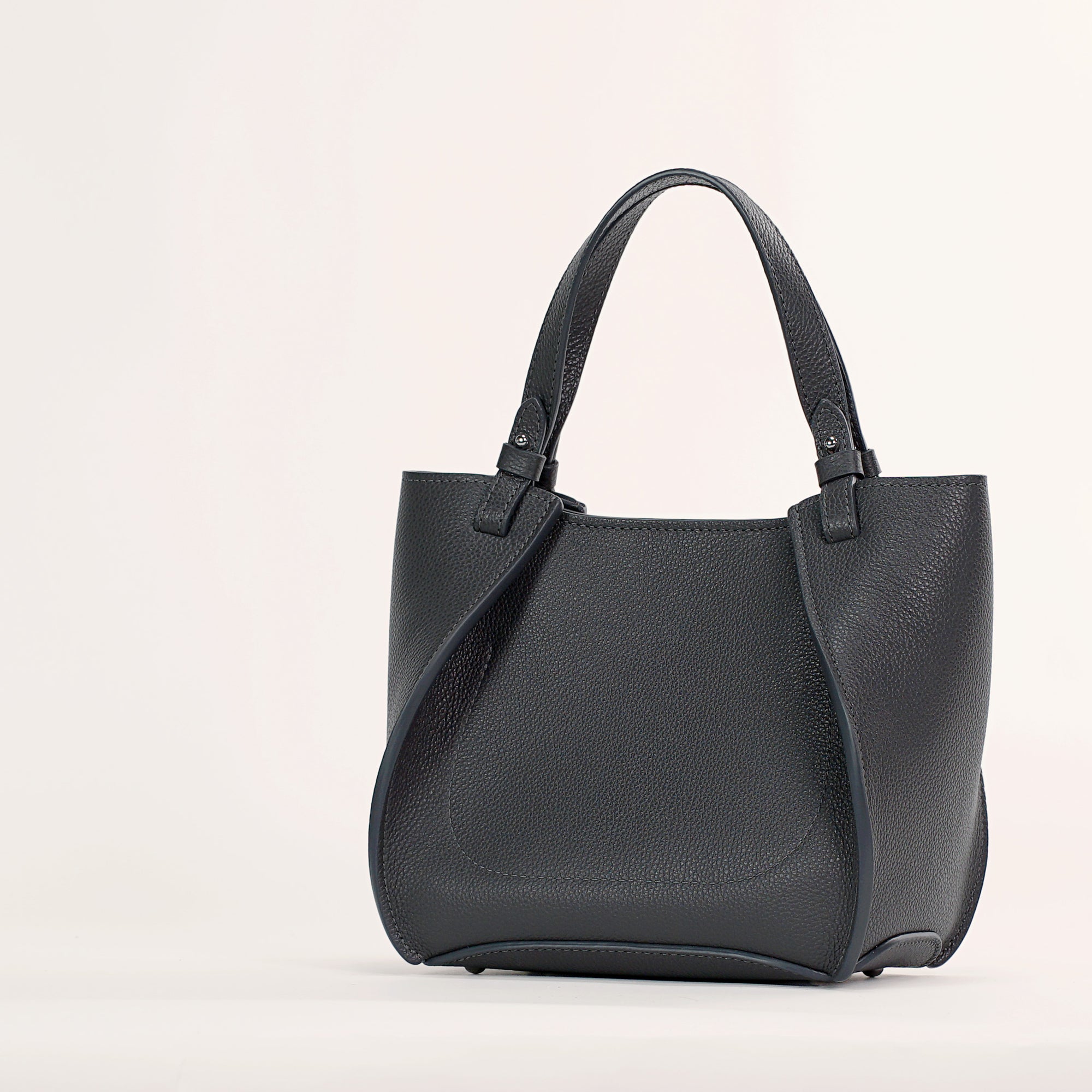 Amarante Mini Bag, Textured Leather, Lava Gray