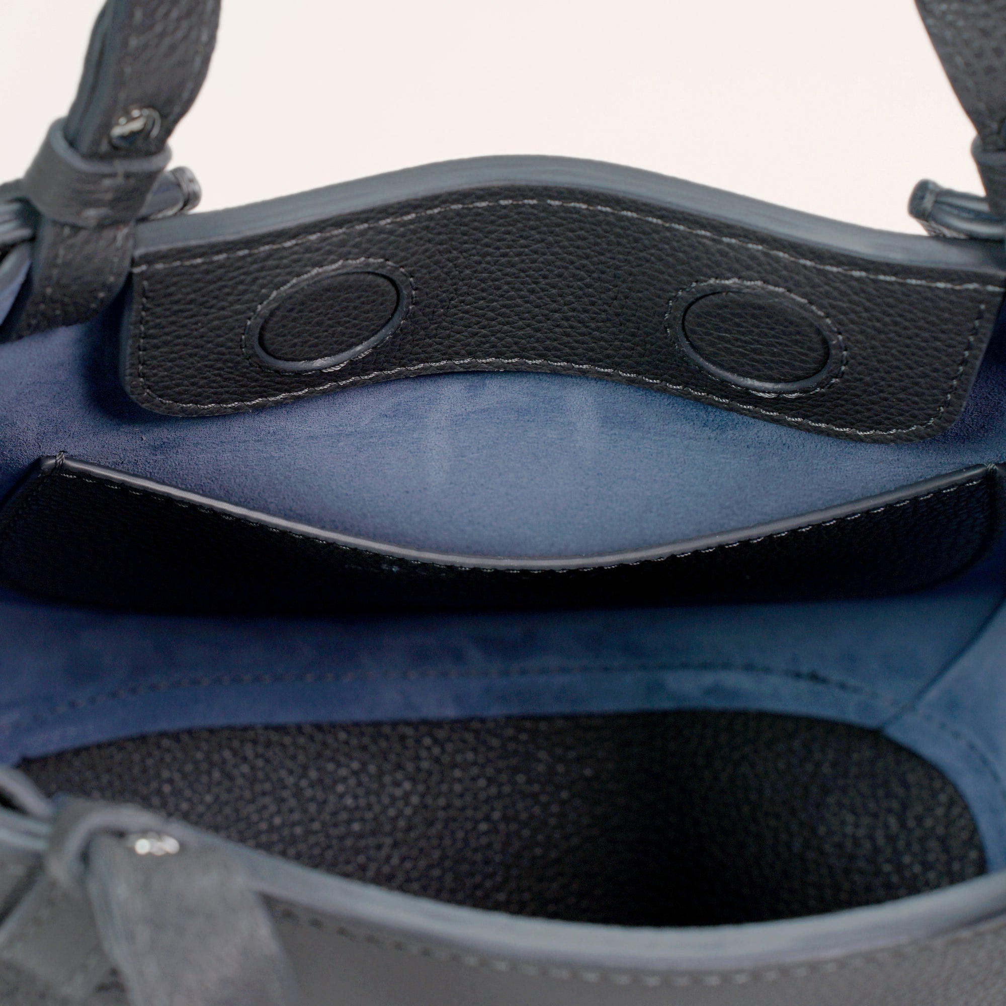 Amarante Mini Bag, Textured Leather, Lava Gray