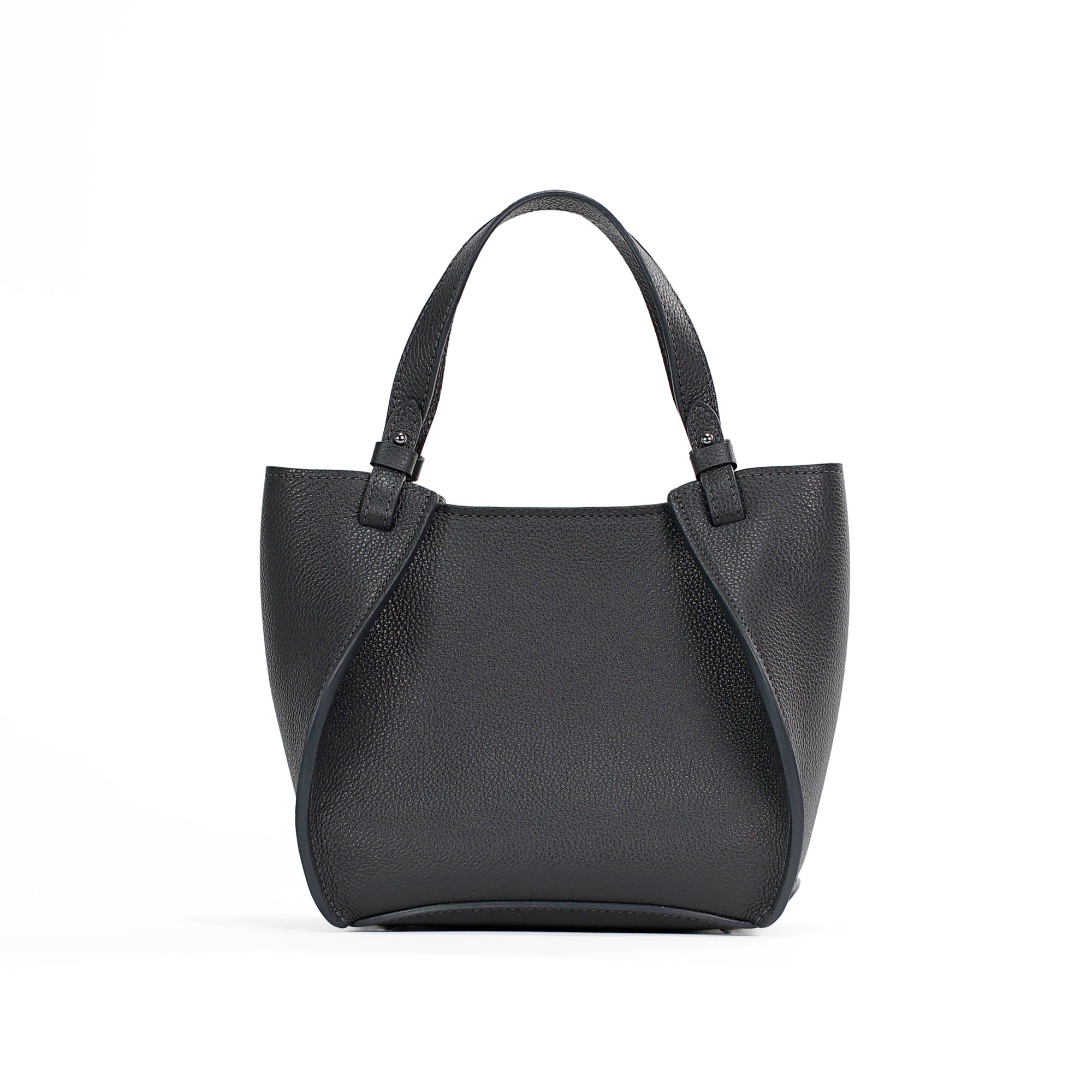 Amarante Mini Bag, Textured Leather, Lava Gray