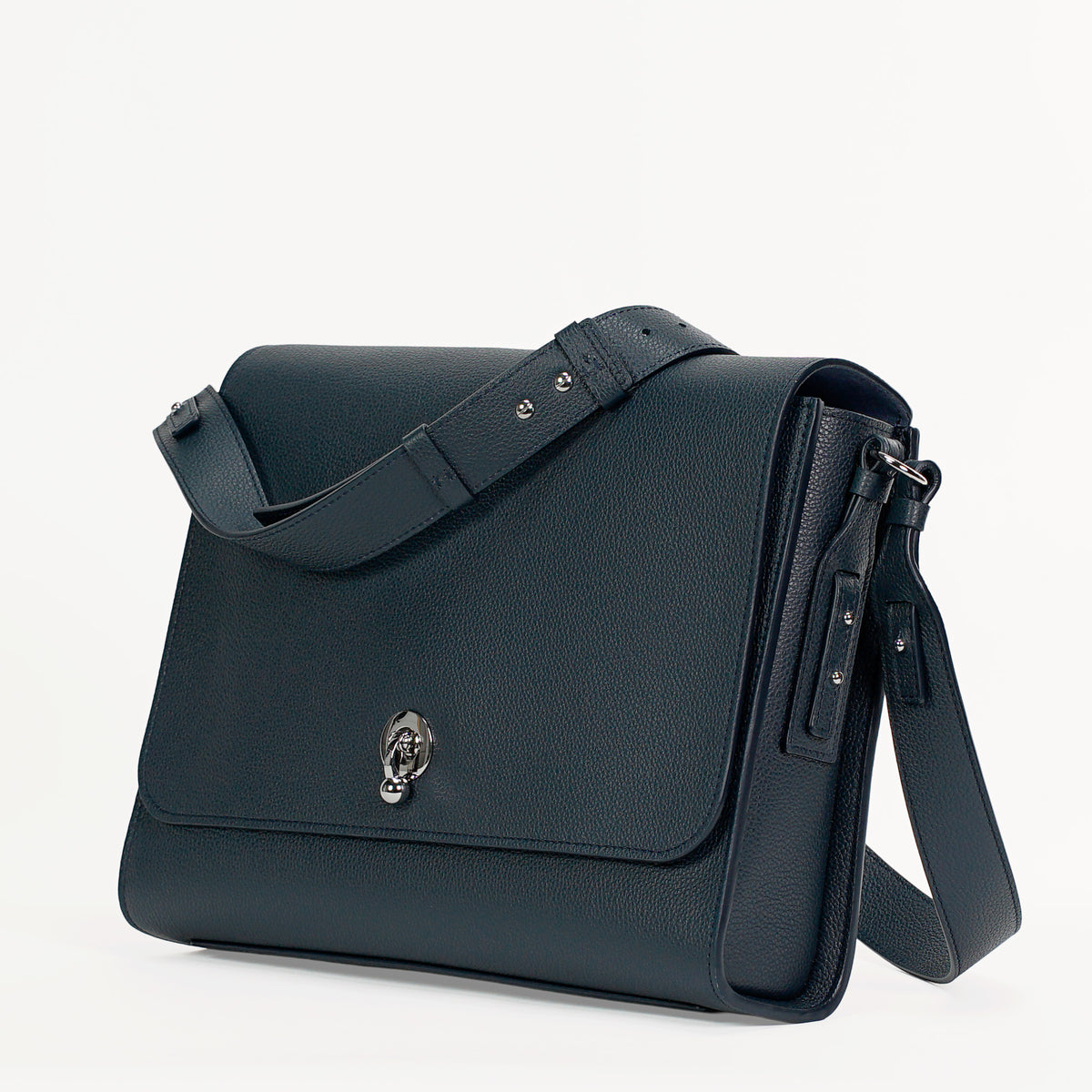 Midi Sobre Bag, Textured Leather, Flag Blue