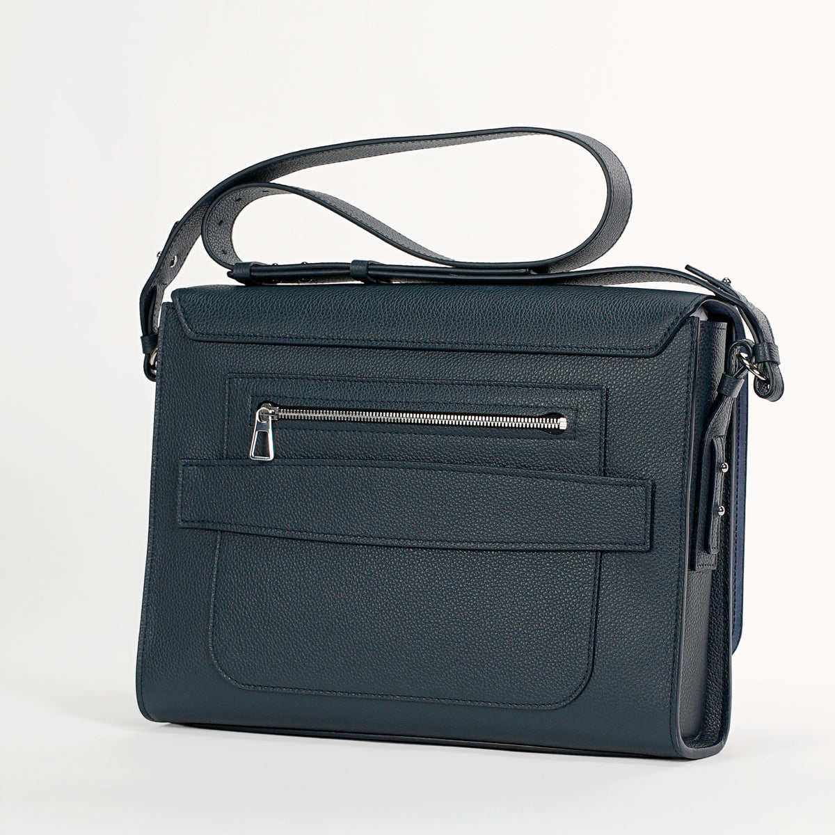 Midi Sobre Bag, Textured Leather, Flag Blue