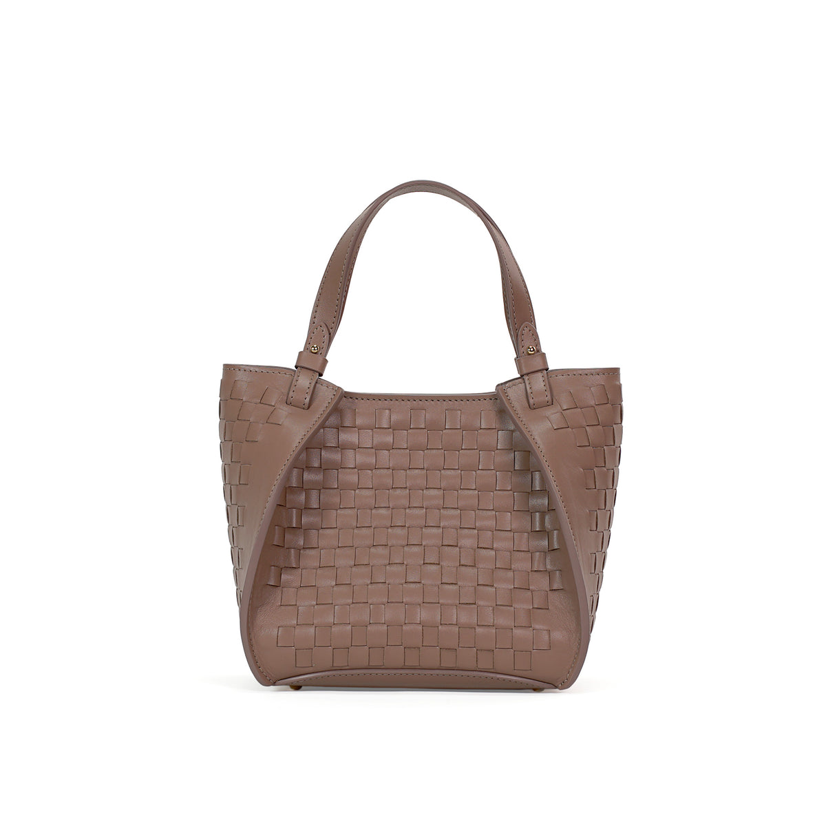 Amarante Mini Woven Bag, Nappa Leather, Pink Latte
