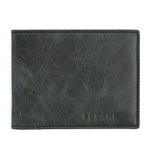 Black Slim Leather Wallet, Antique Finish