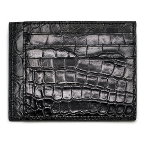 Black Alligator Leather Card Holder 