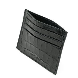 Black Alligator Leather Card Holder 