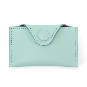 Envelope Cardholder in Aqua Blue Full-Grain Leather