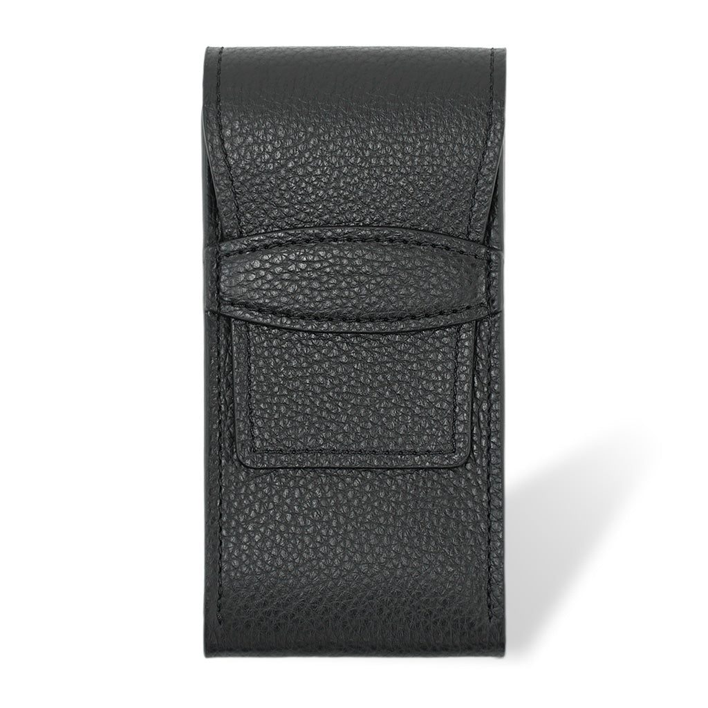 Watch Case, in Black Textured Leather