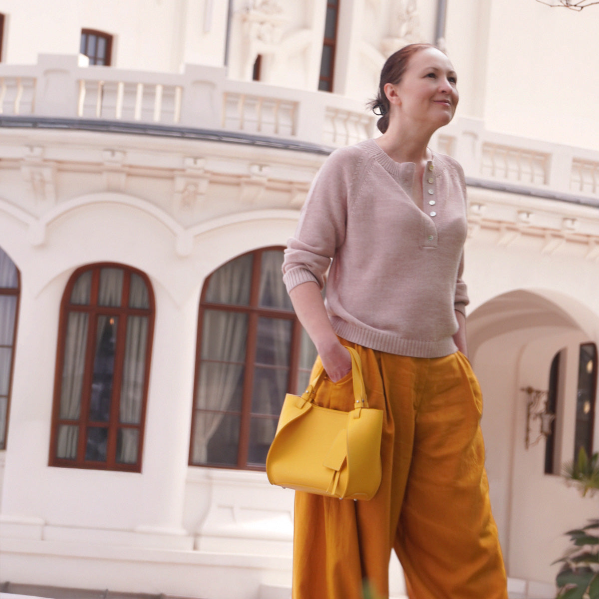 Amarante Mini Bag, Textured Leather, Shamal Pink