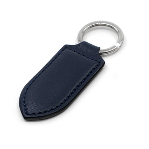 Breloc cu Monograma din Piele Full Grain, Navy