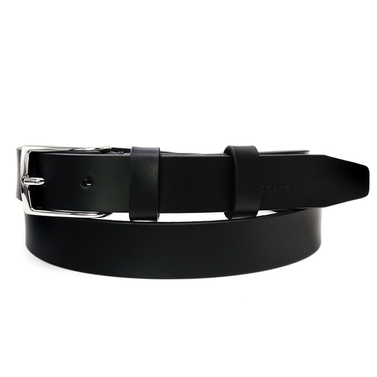 Black Italian Leather Slim Casual belt