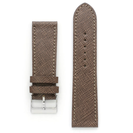 Watch Band, Light Brown Saffiano Leather, Medium Length