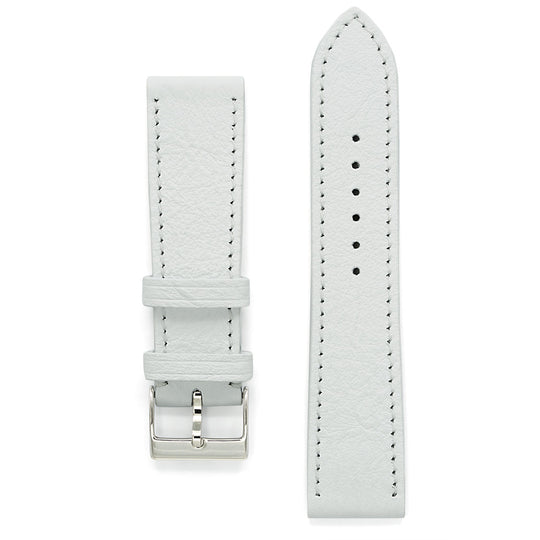 Fine Leather Watch Strap, White ,Medium Length