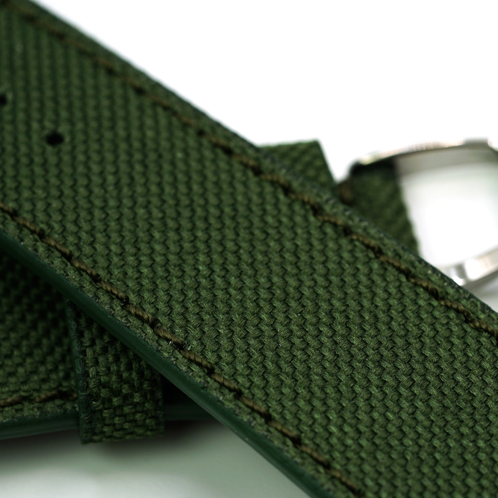 Curea de Ceas din Cordura® Verde Kaki, Lungime Medie