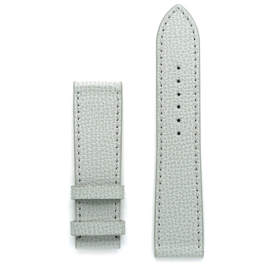Watch Band, Textured Frozen Grey Leather, Medium Length