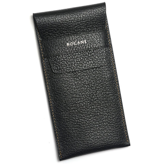 Minimal Watch Case, made of Black Textured Leather