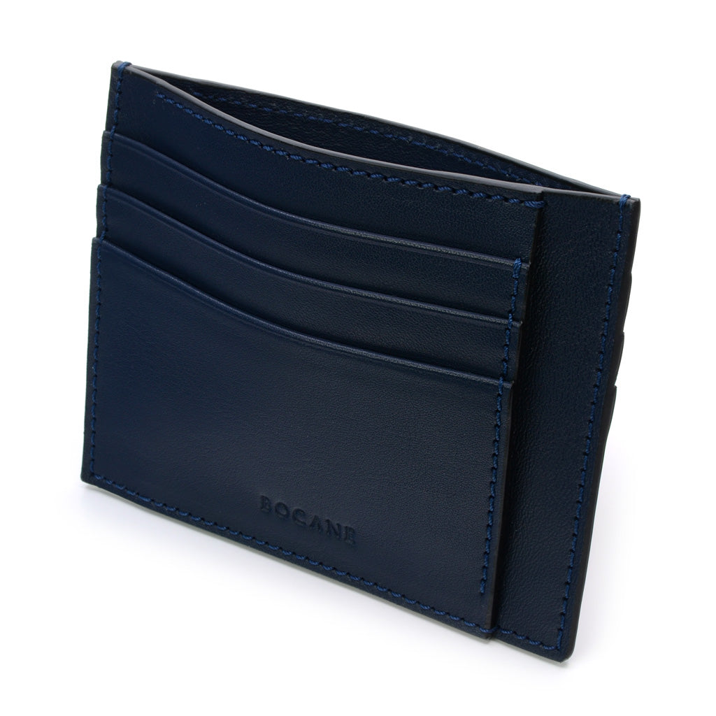 Portcard din Piele Full Grain, Albastru Navy