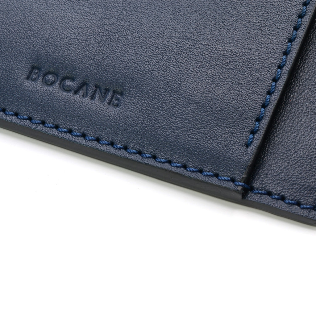 Portcard din Piele Full Grain, Albastru Navy